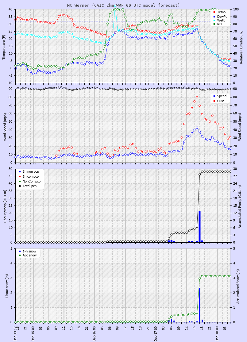 Latest CAIC point forecast