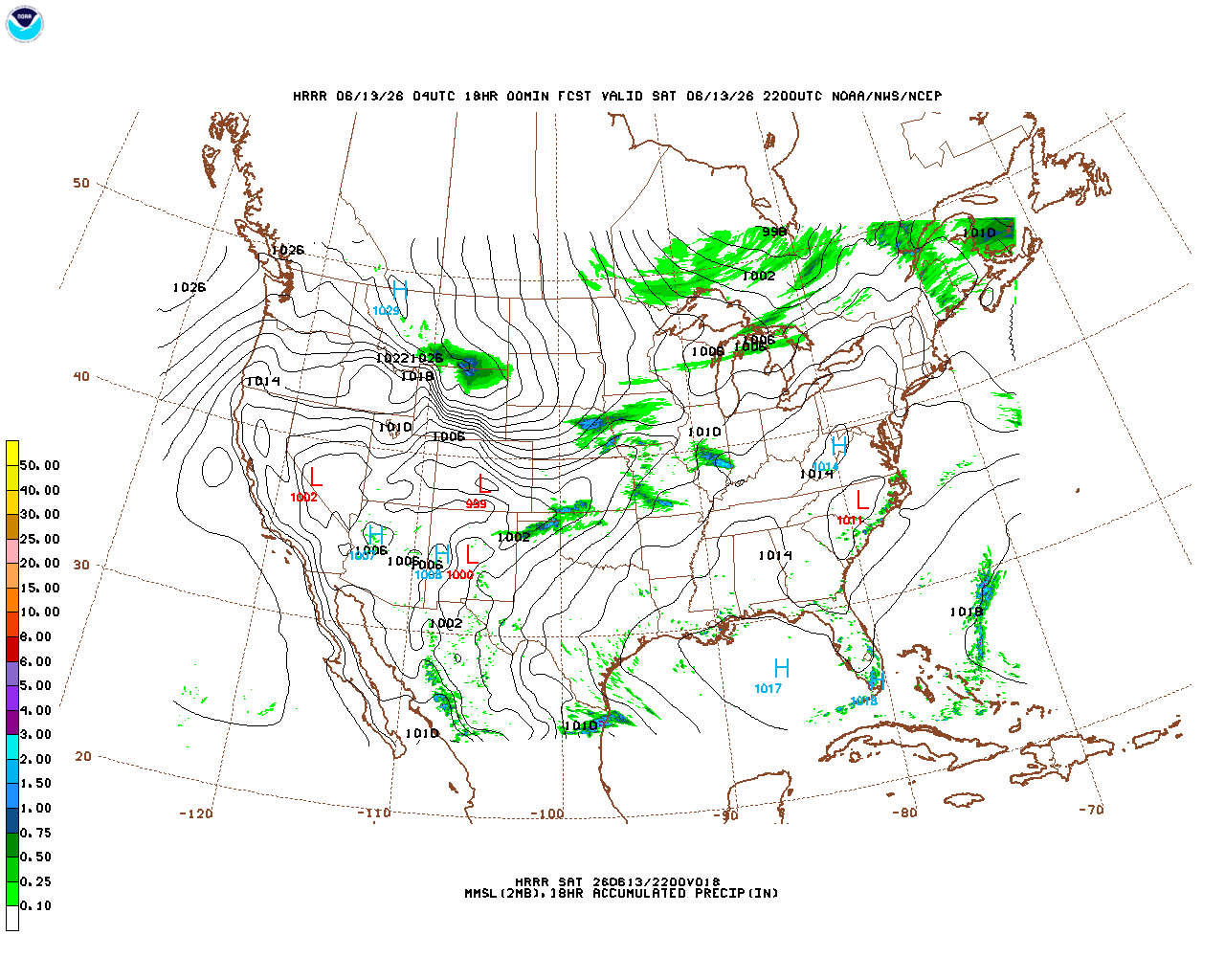 Click to enlarge the hourly precipitation forecast Latest 18 hour total precipitation forecast