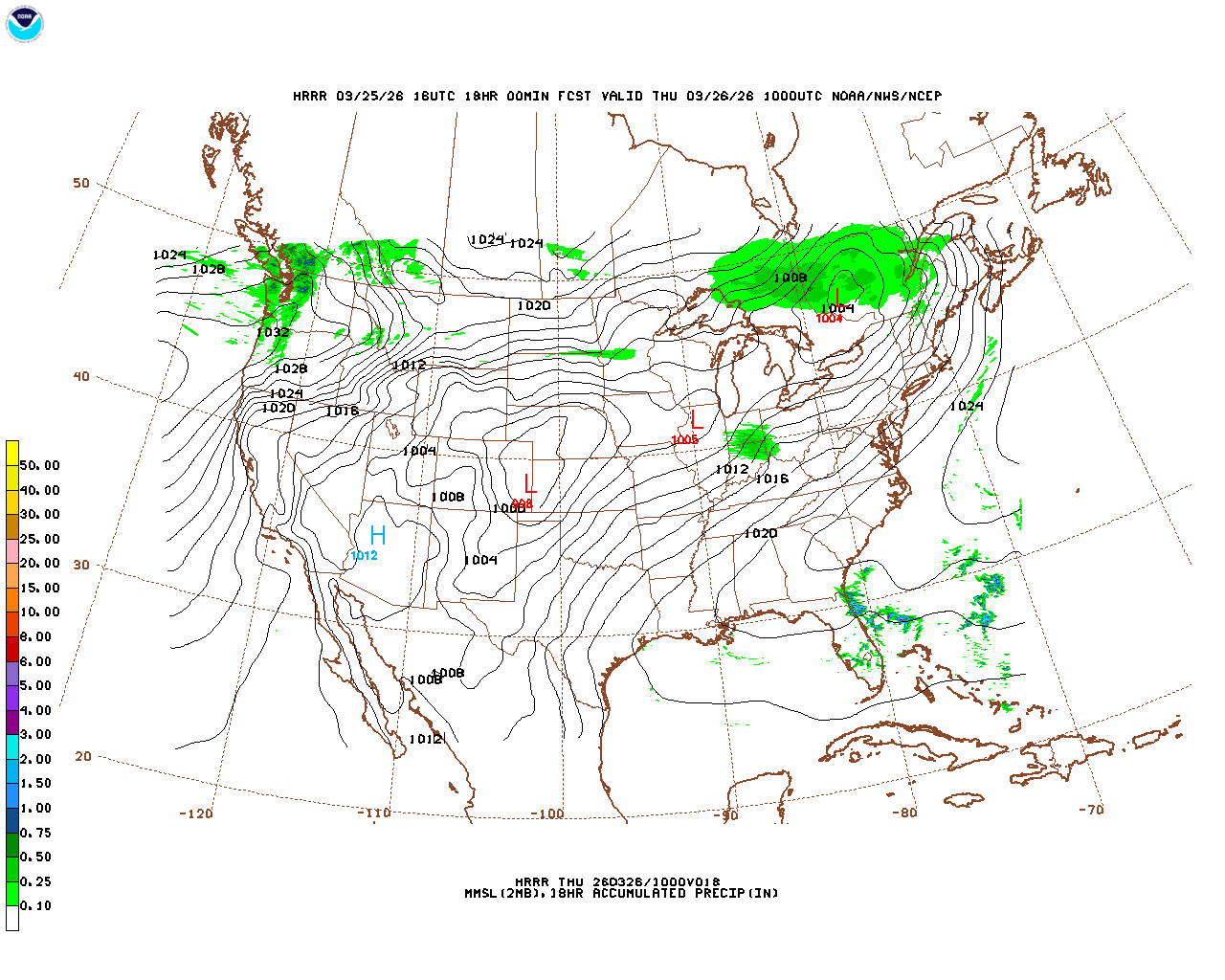 Click to enlarge the hourly precipitation forecast Latest 18 hour total precipitation forecast