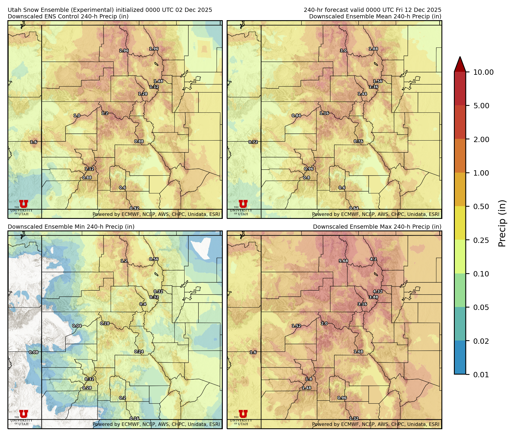 Latest NAEFS total precipitation forecast