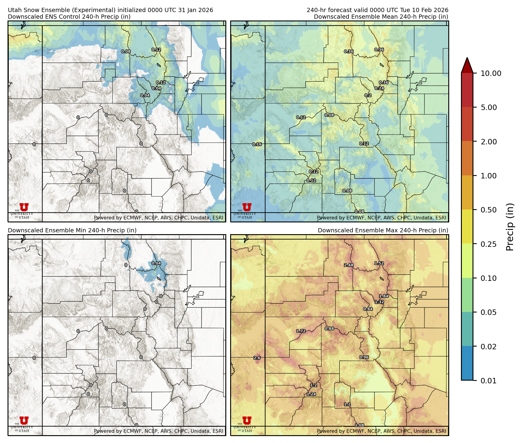 Click to enlarge the NAEFS precipitation Latest NAEFS total precipitation forecast