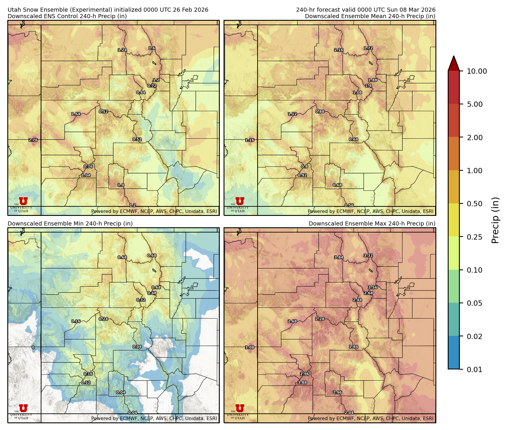 Click to enlarge the NAEFS precipitation Latest NAEFS total precipitation forecast