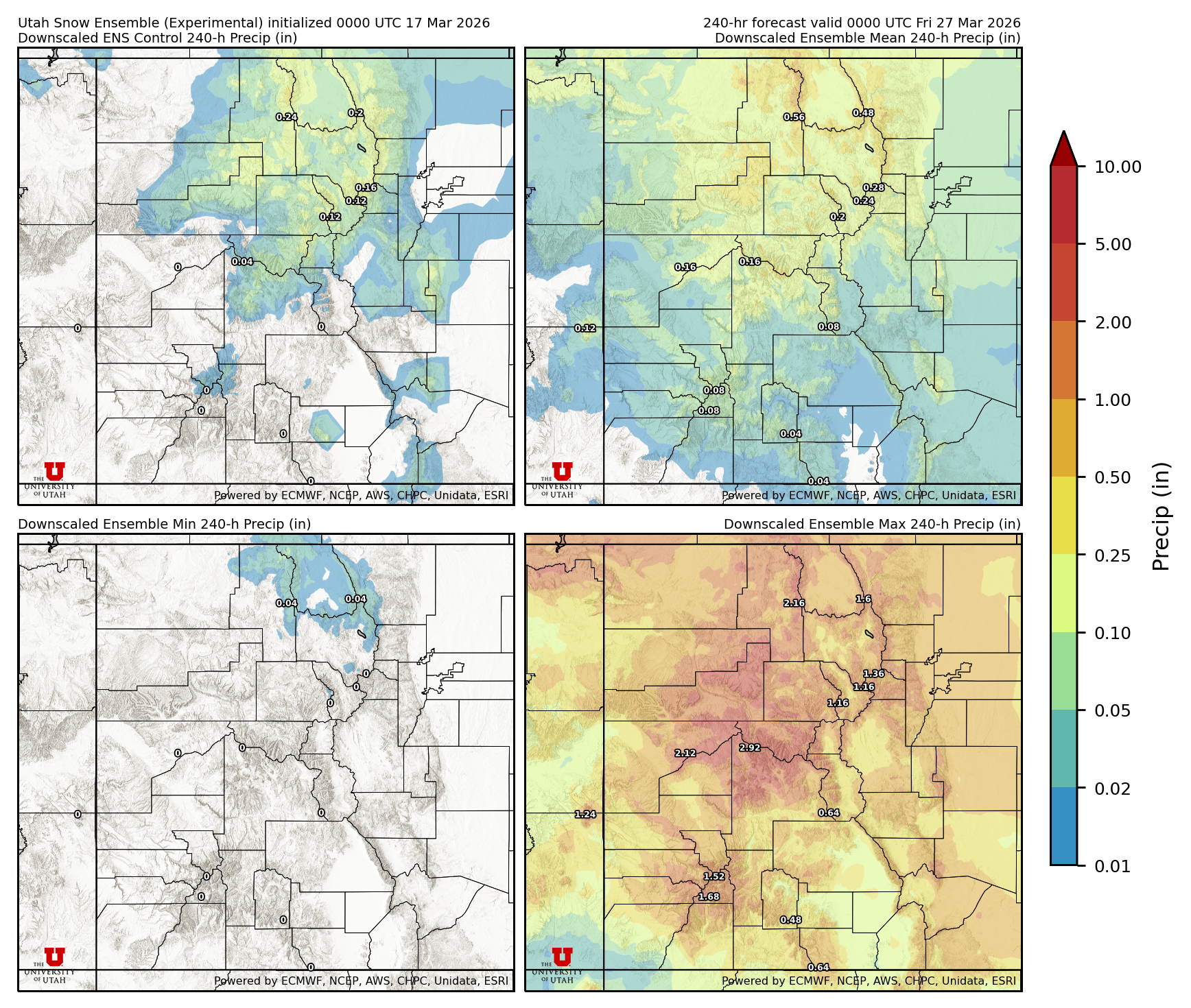 Latest NAEFS total precipitation forecast