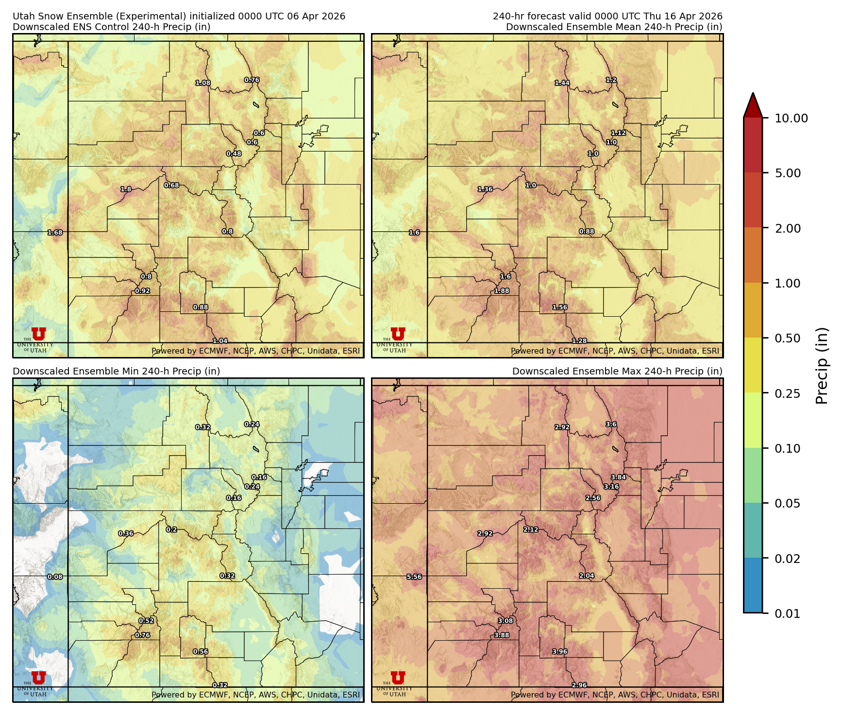 Latest NAEFS total precipitation forecast