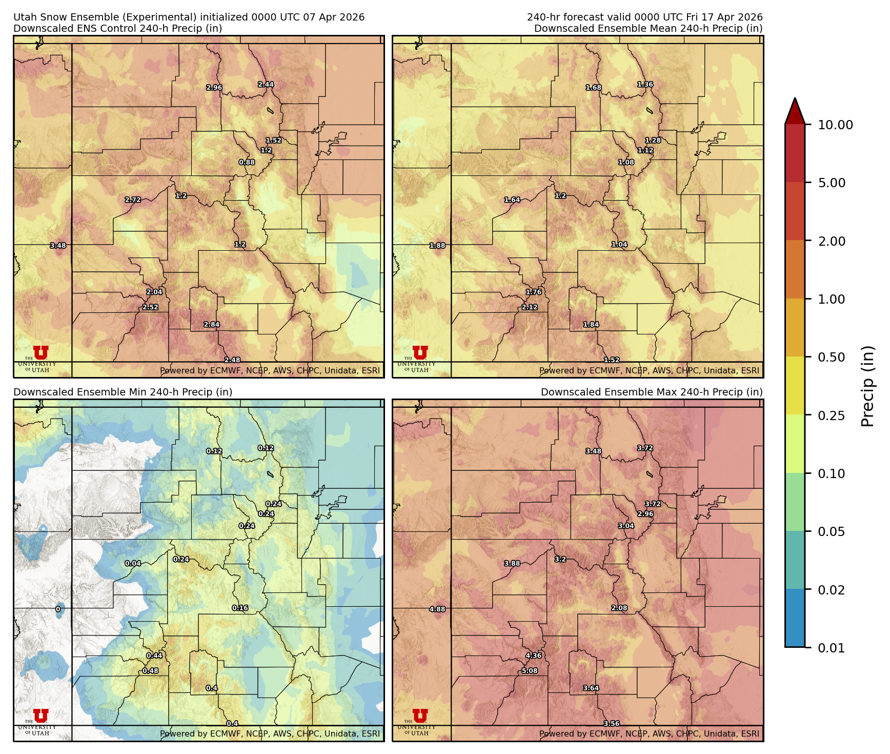 Click to enlarge the NAEFS precipitation Latest NAEFS total precipitation forecast
