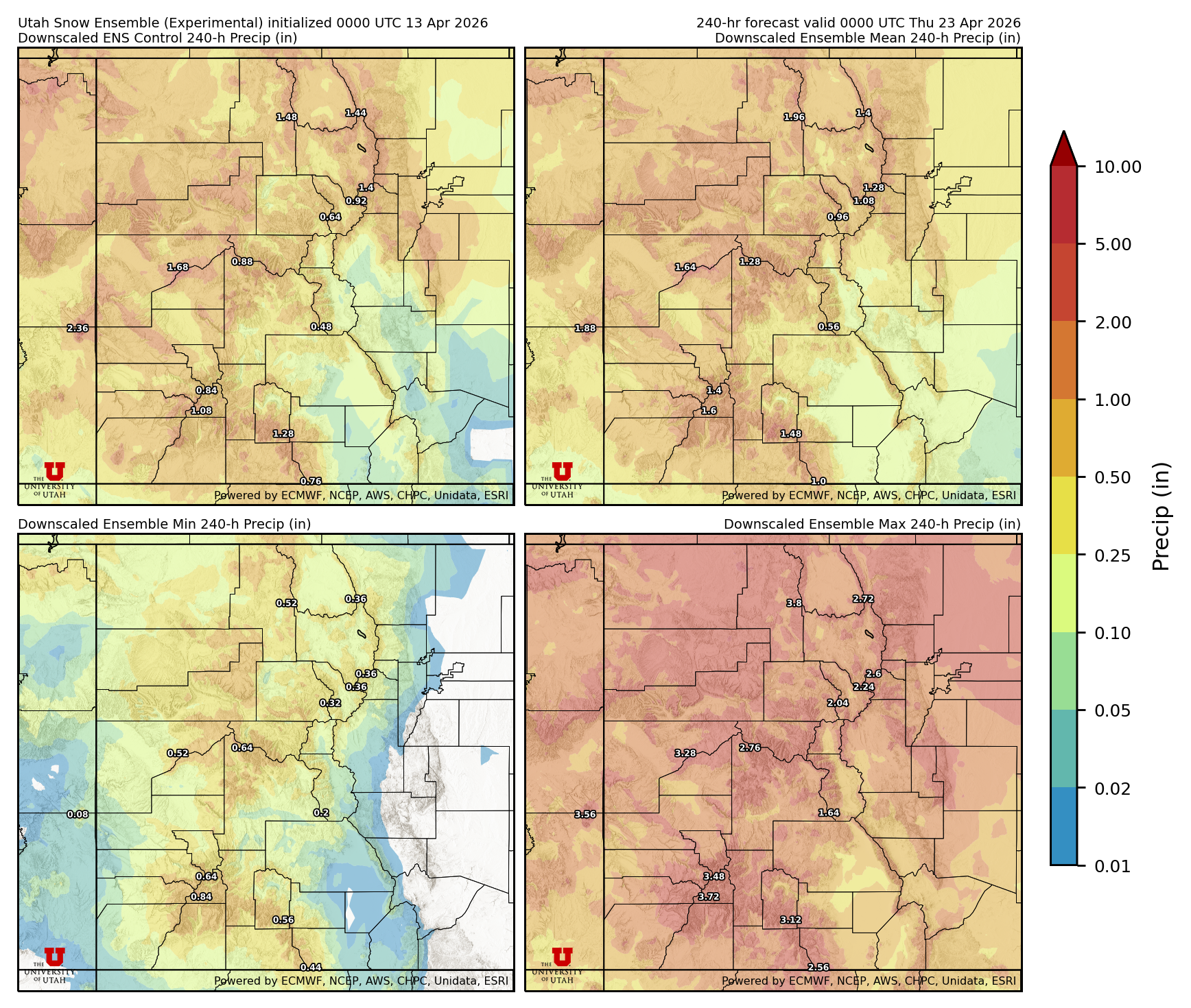 Click to enlarge the NAEFS precipitation Latest NAEFS total precipitation forecast