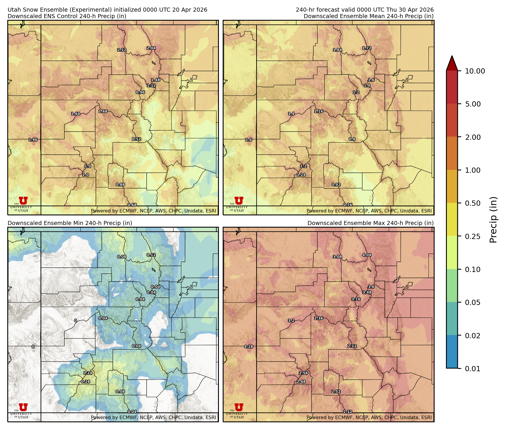 Latest NAEFS total precipitation forecast