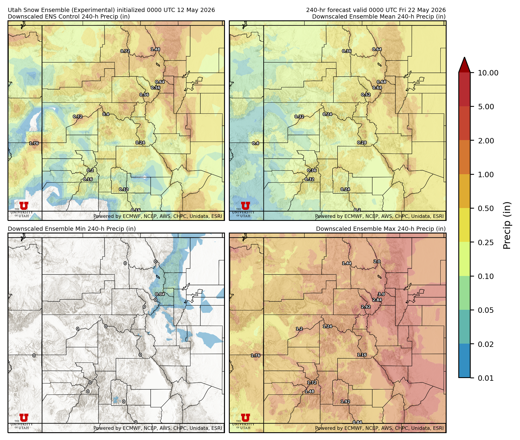 Latest NAEFS total precipitation forecast