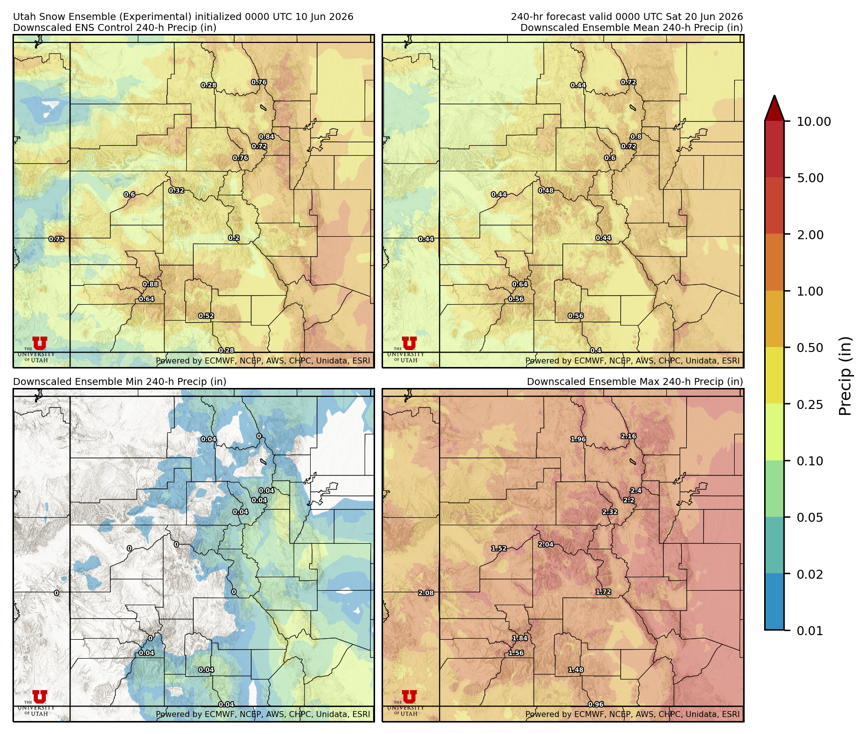 Latest NAEFS total precipitation forecast