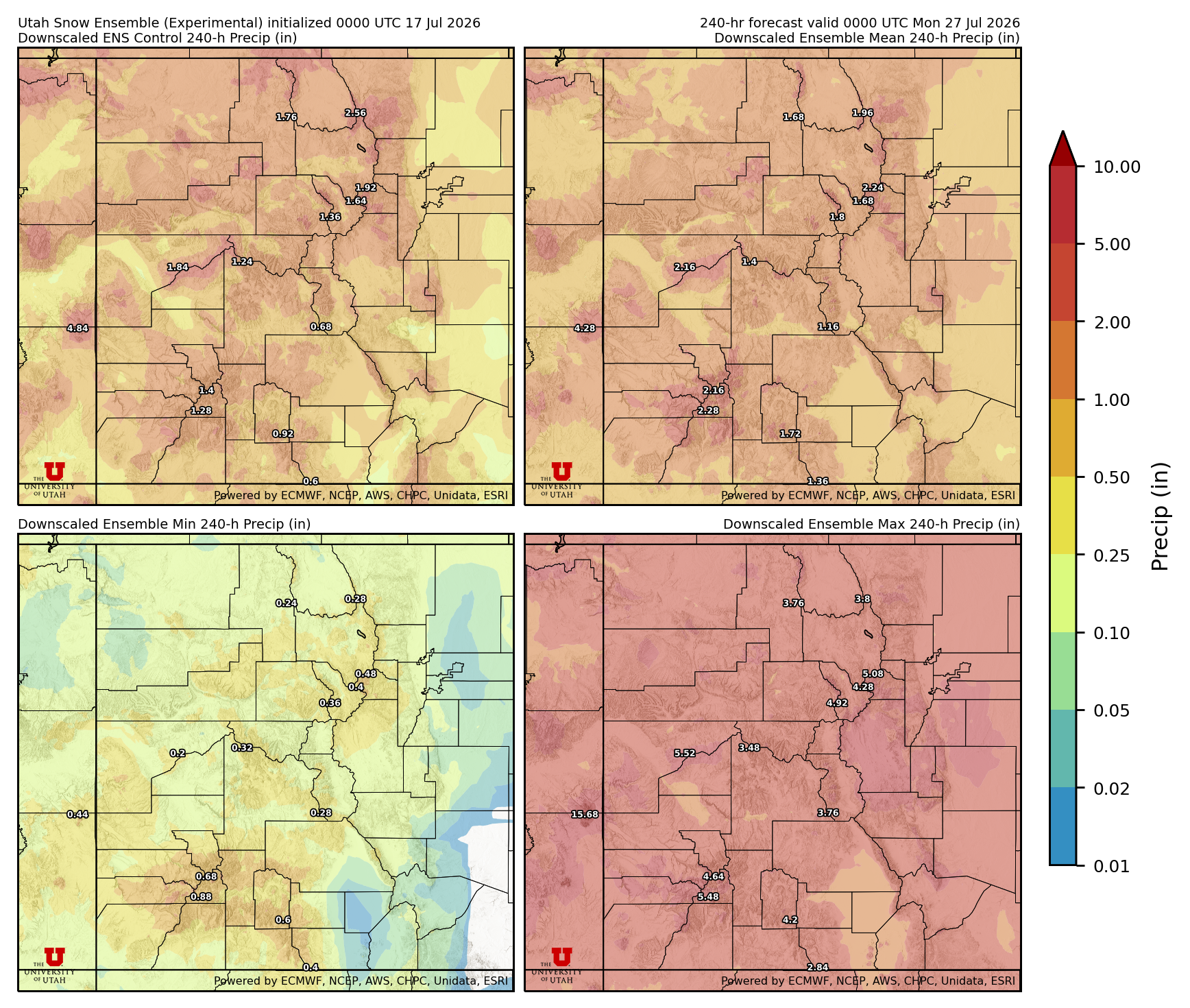Click to enlarge the NAEFS precipitation Latest NAEFS total precipitation forecast