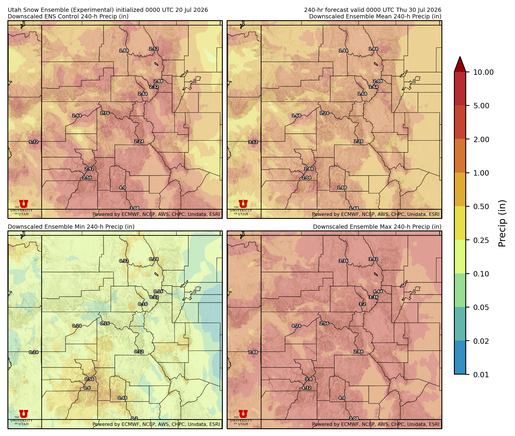 Click to enlarge the NAEFS precipitation Latest NAEFS total precipitation forecast