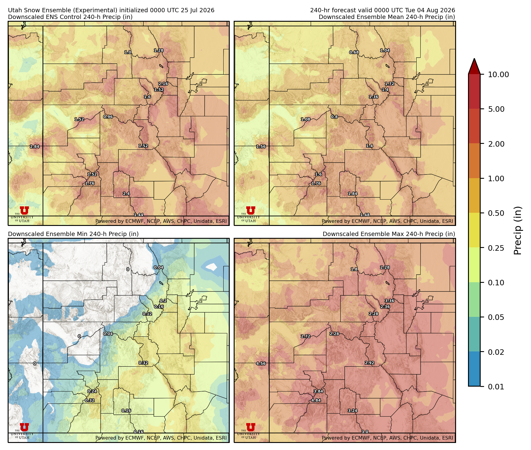 Click to enlarge the NAEFS precipitation Latest NAEFS total precipitation forecast