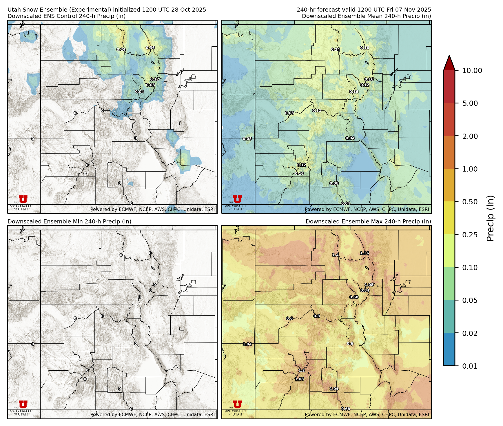 Click to enlarge the NAEFS precipitation Latest NAEFS total precipitation forecast