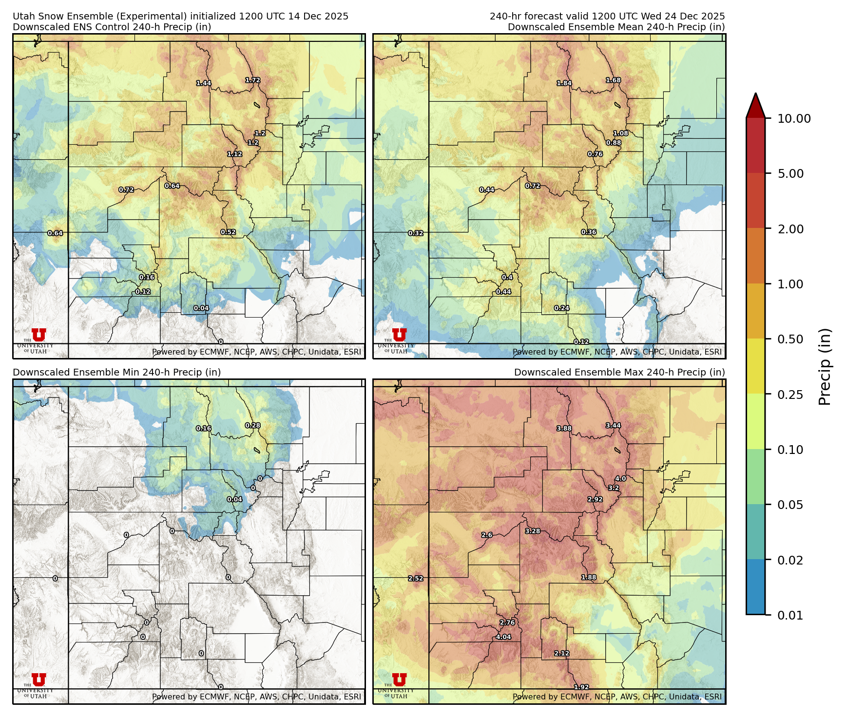 Click to enlarge the NAEFS precipitation Latest NAEFS total precipitation forecast