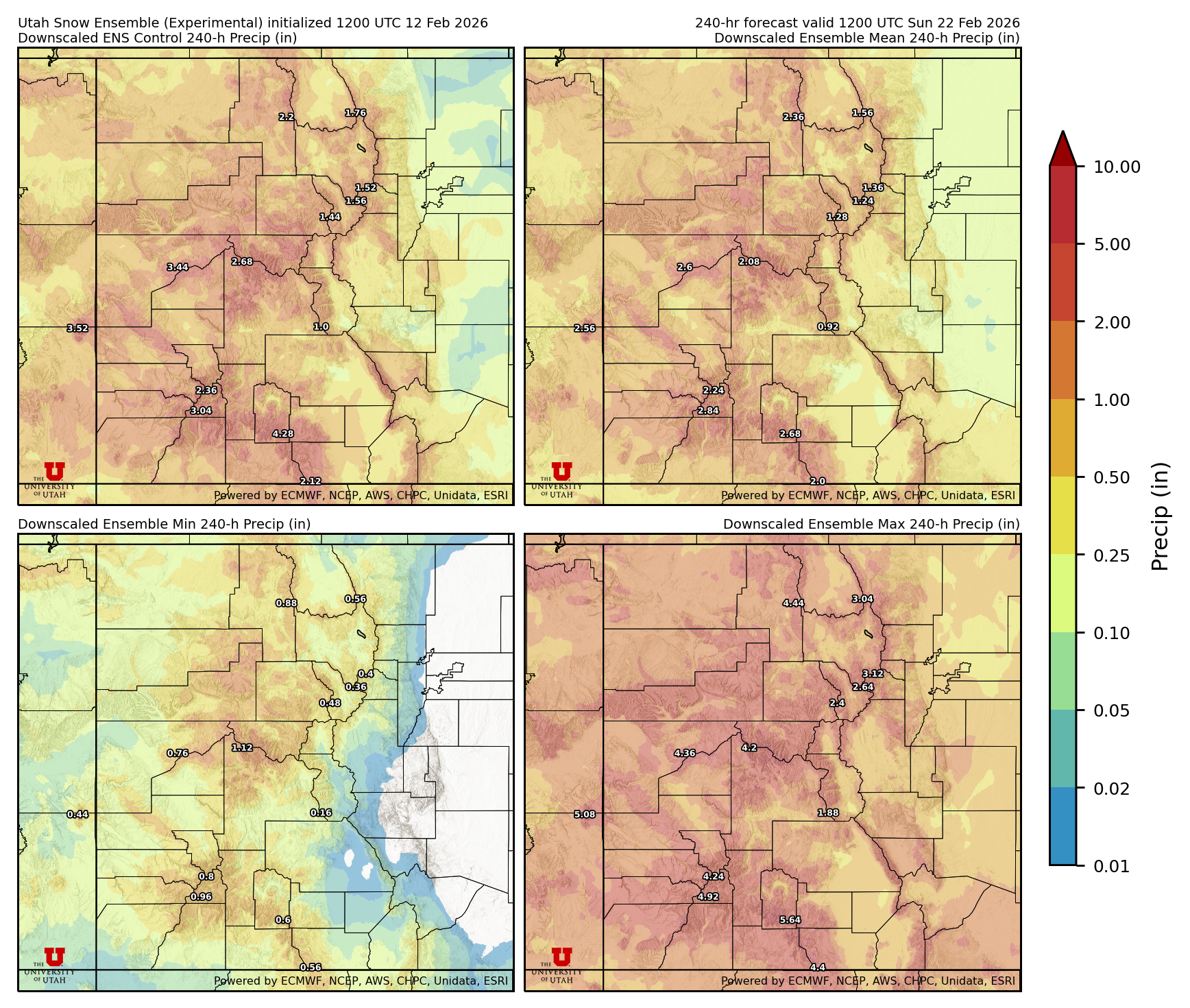 Latest NAEFS total precipitation forecast