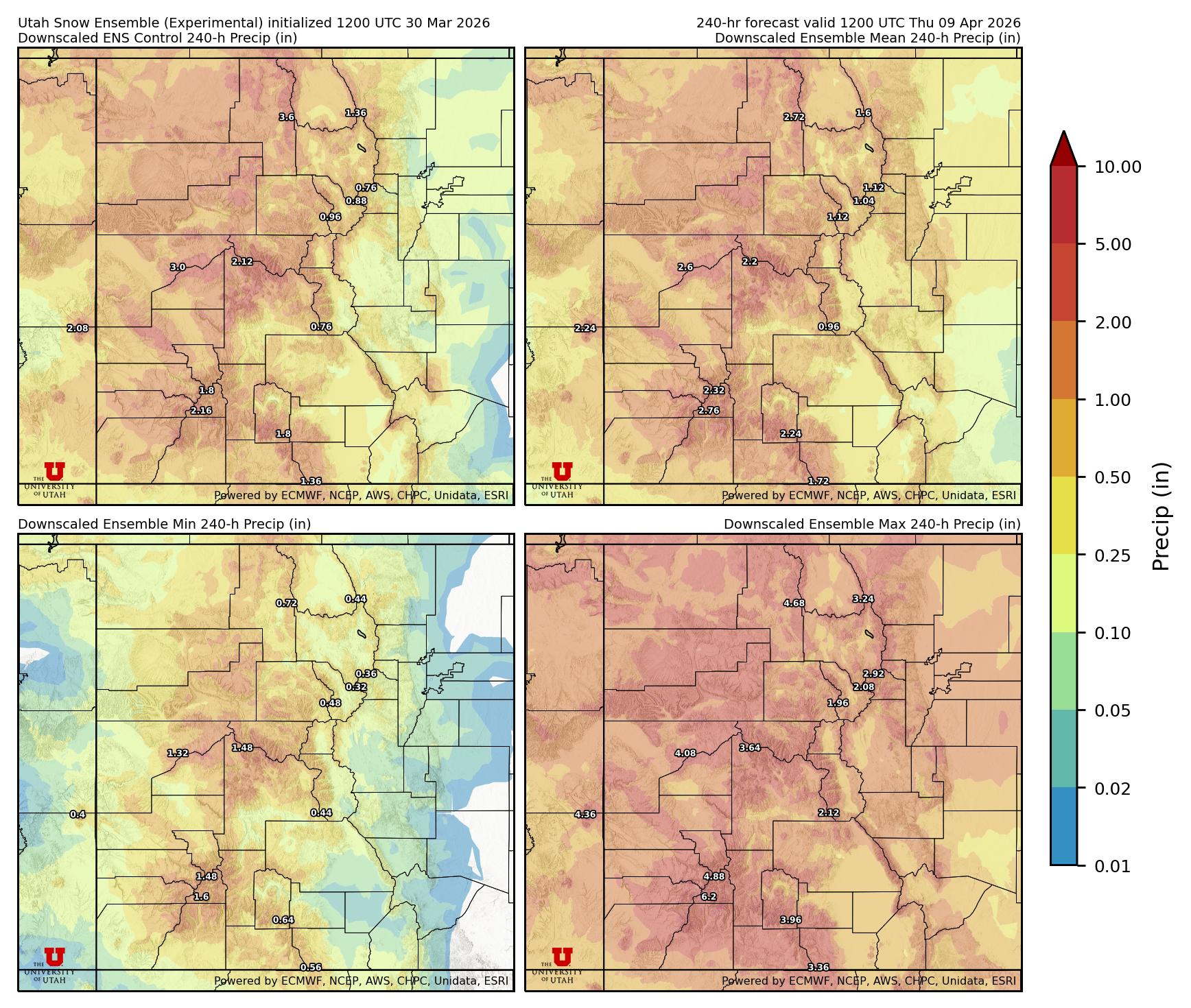 Click to enlarge the NAEFS precipitation Latest NAEFS total precipitation forecast