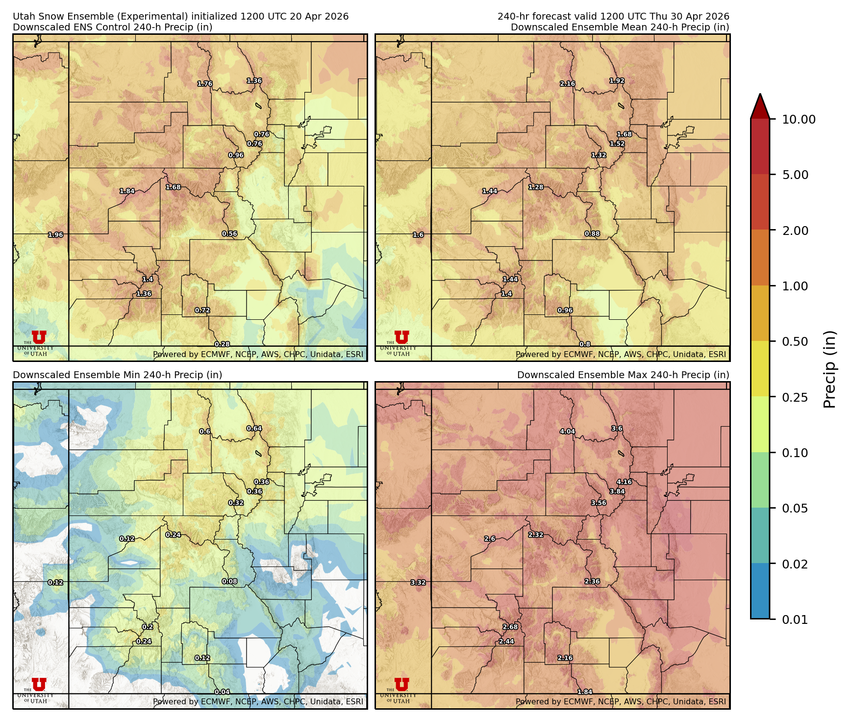 Latest NAEFS total precipitation forecast
