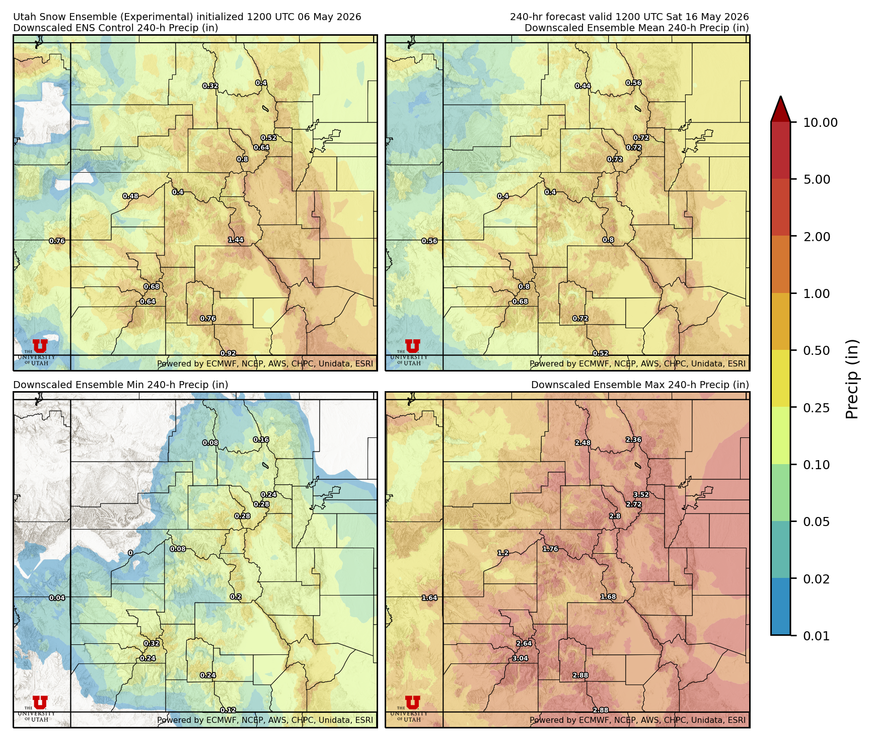Latest NAEFS total precipitation forecast