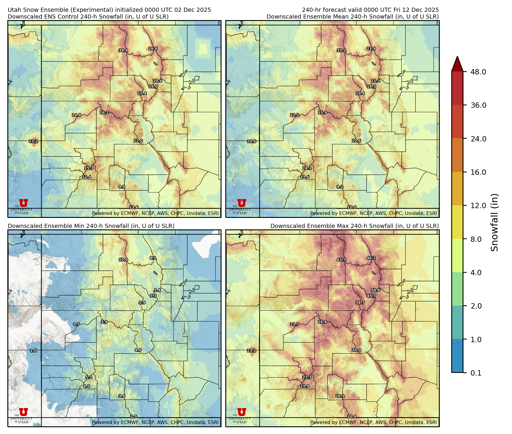 Latest NAEFS total precipitation forecast