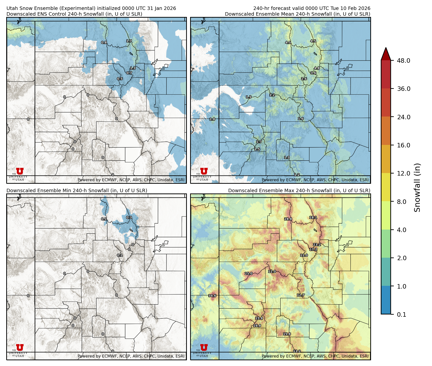 Click to enlarge the NAEFS precipitation Latest NAEFS total precipitation forecast