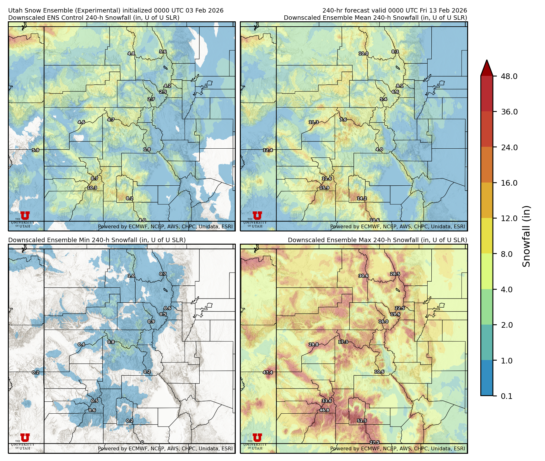 Latest NAEFS total precipitation forecast