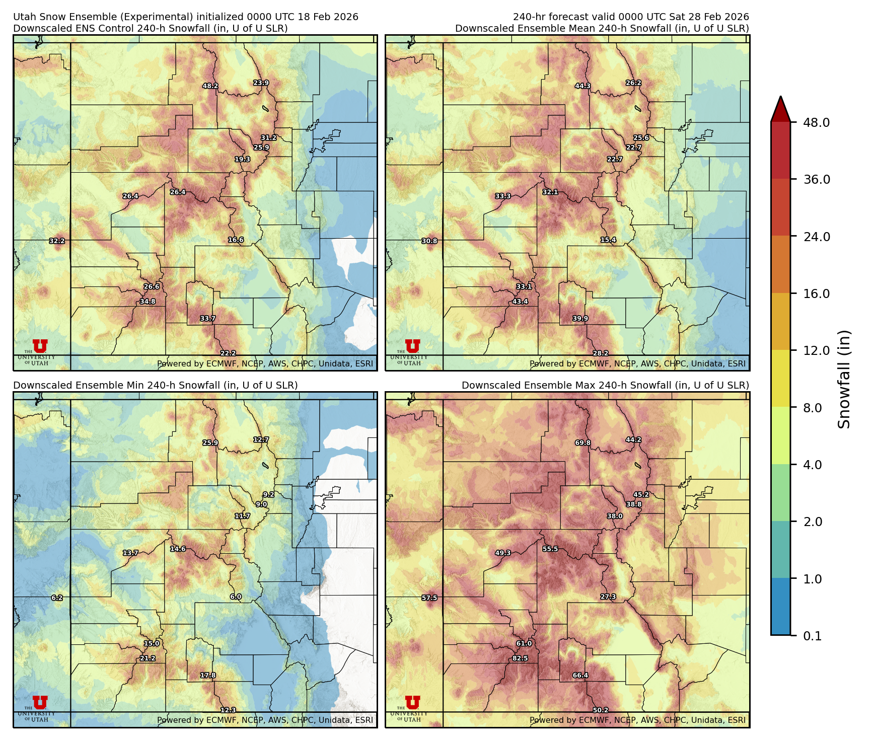 Latest NAEFS total precipitation forecast