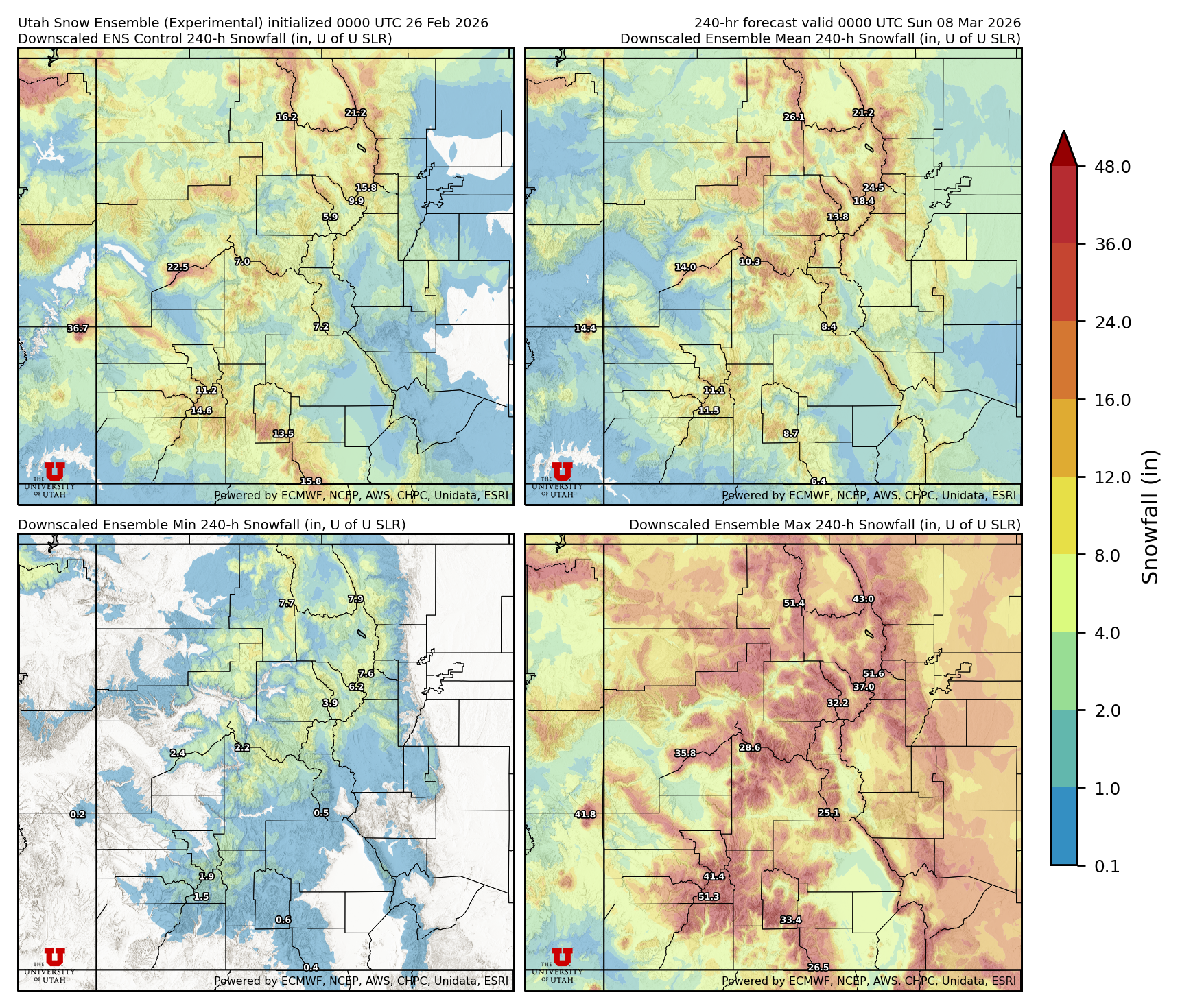 Click to enlarge the NAEFS precipitation Latest NAEFS total precipitation forecast