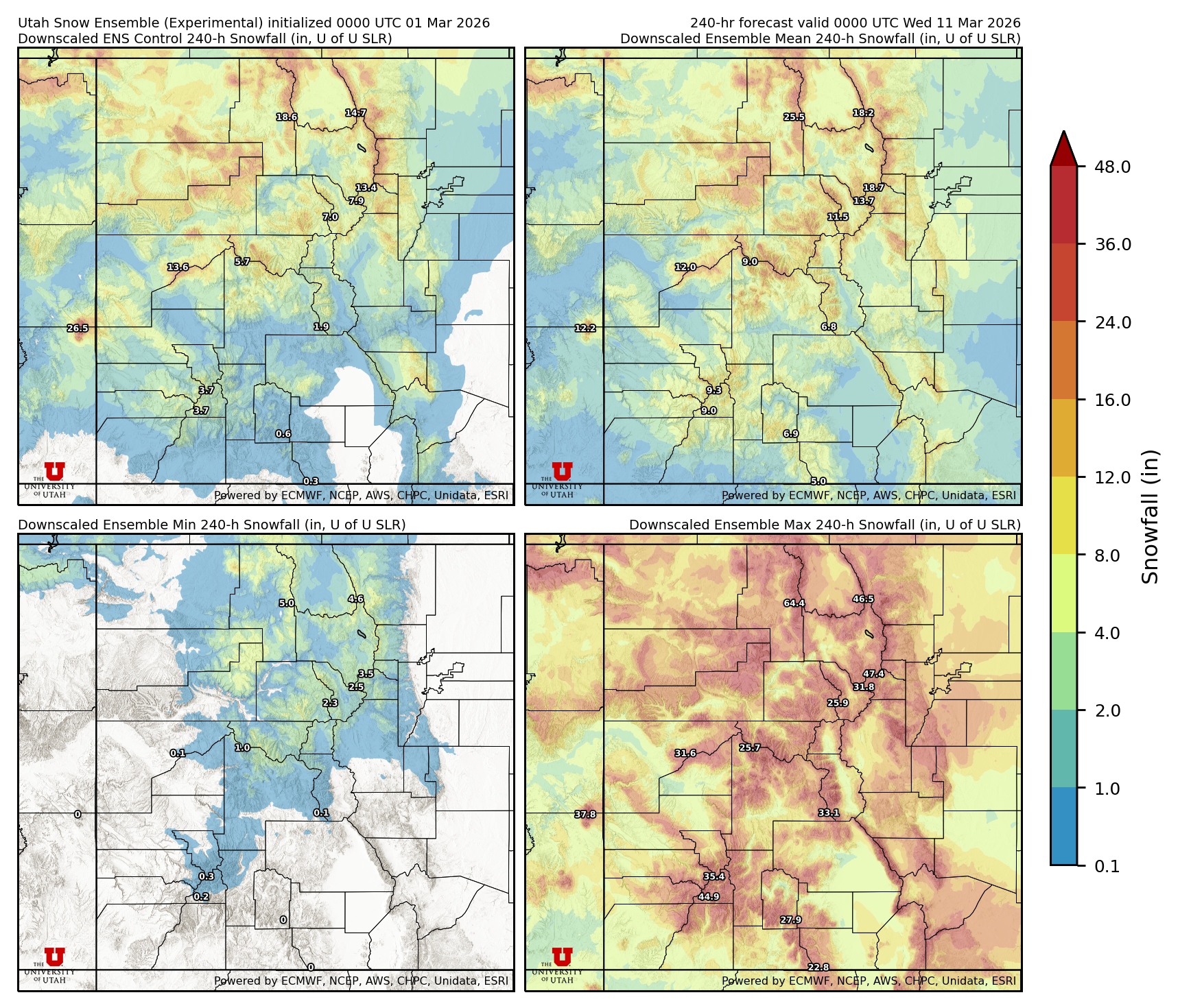 Latest NAEFS total precipitation forecast