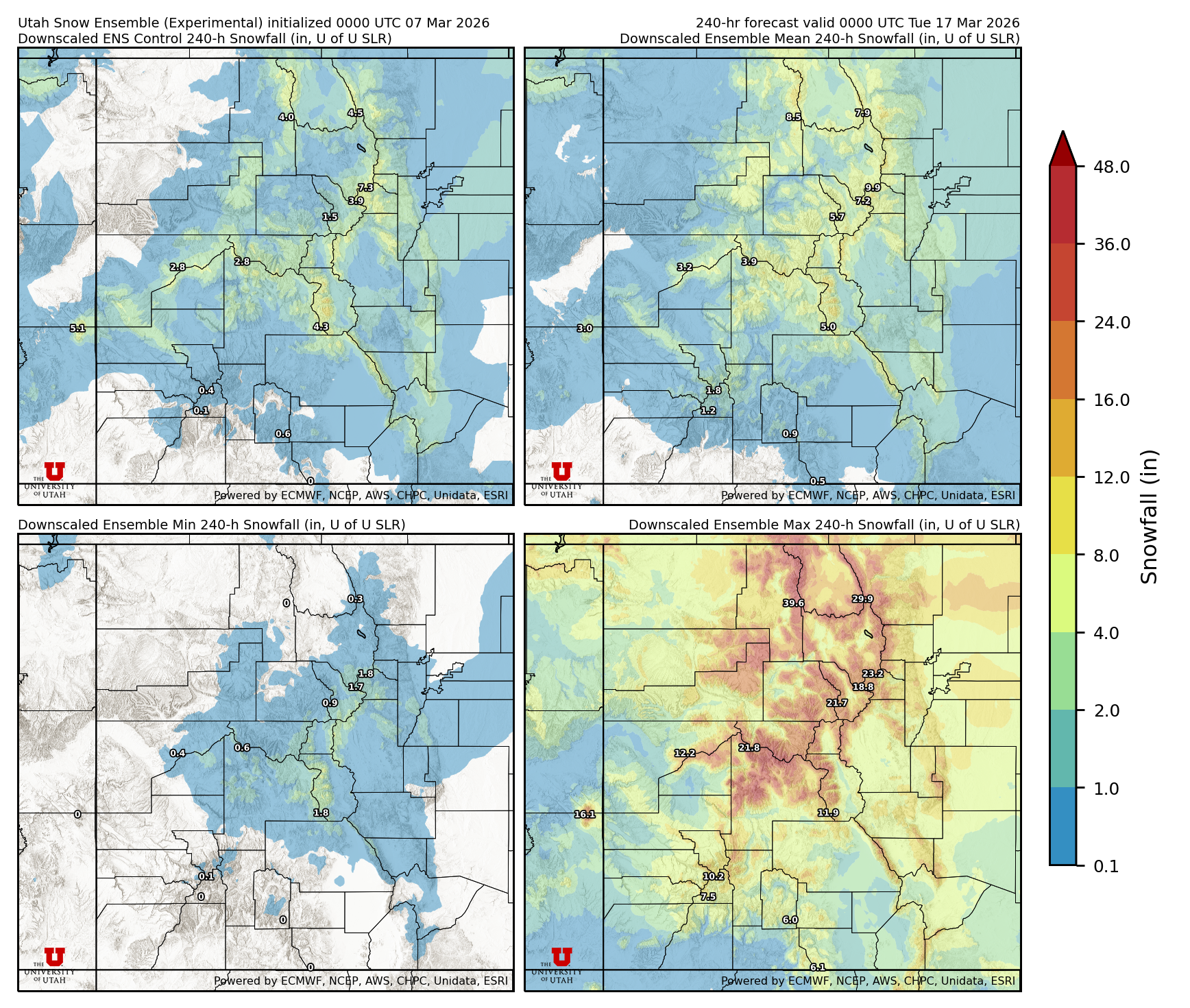 Latest NAEFS total precipitation forecast