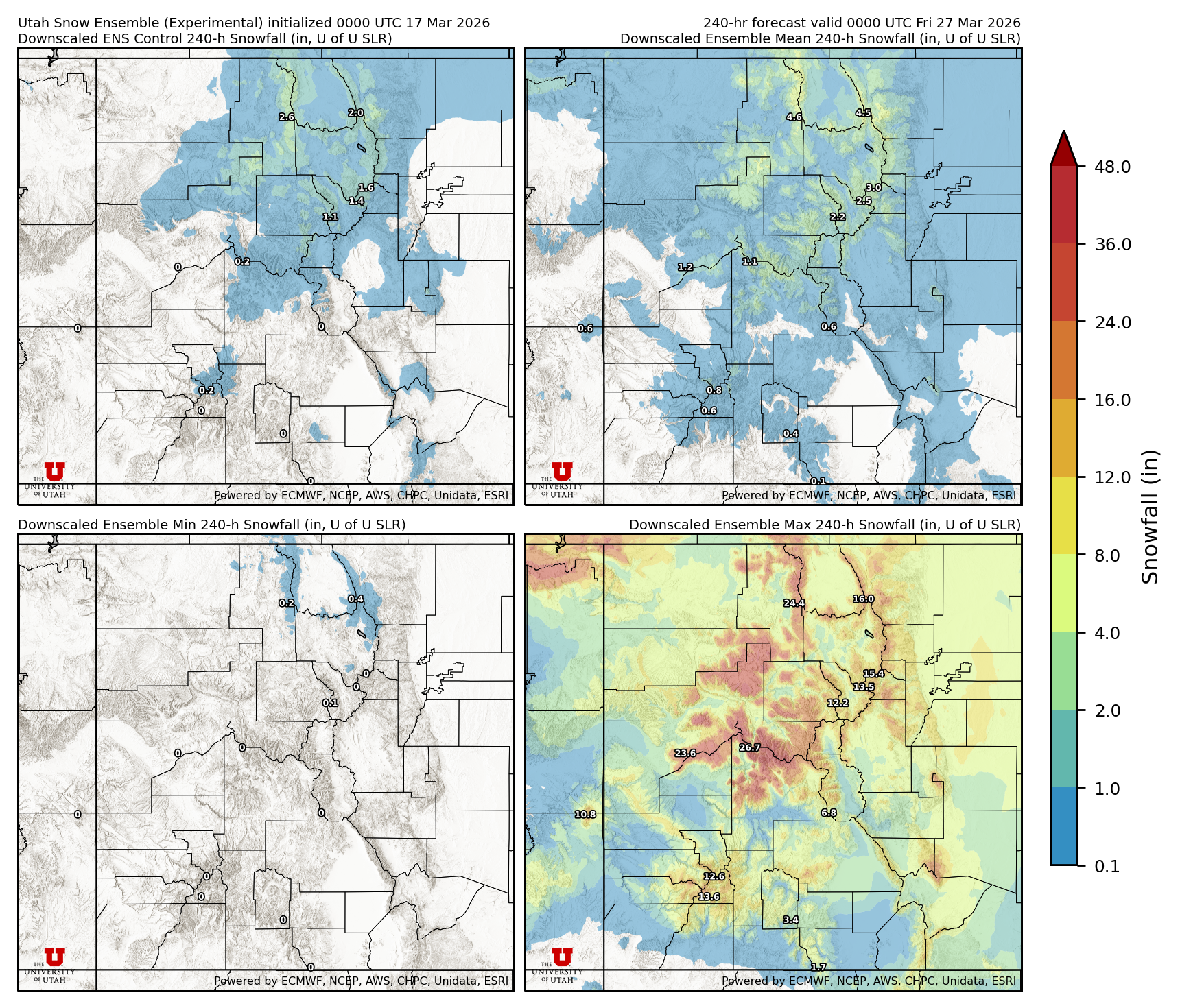 Latest NAEFS total precipitation forecast