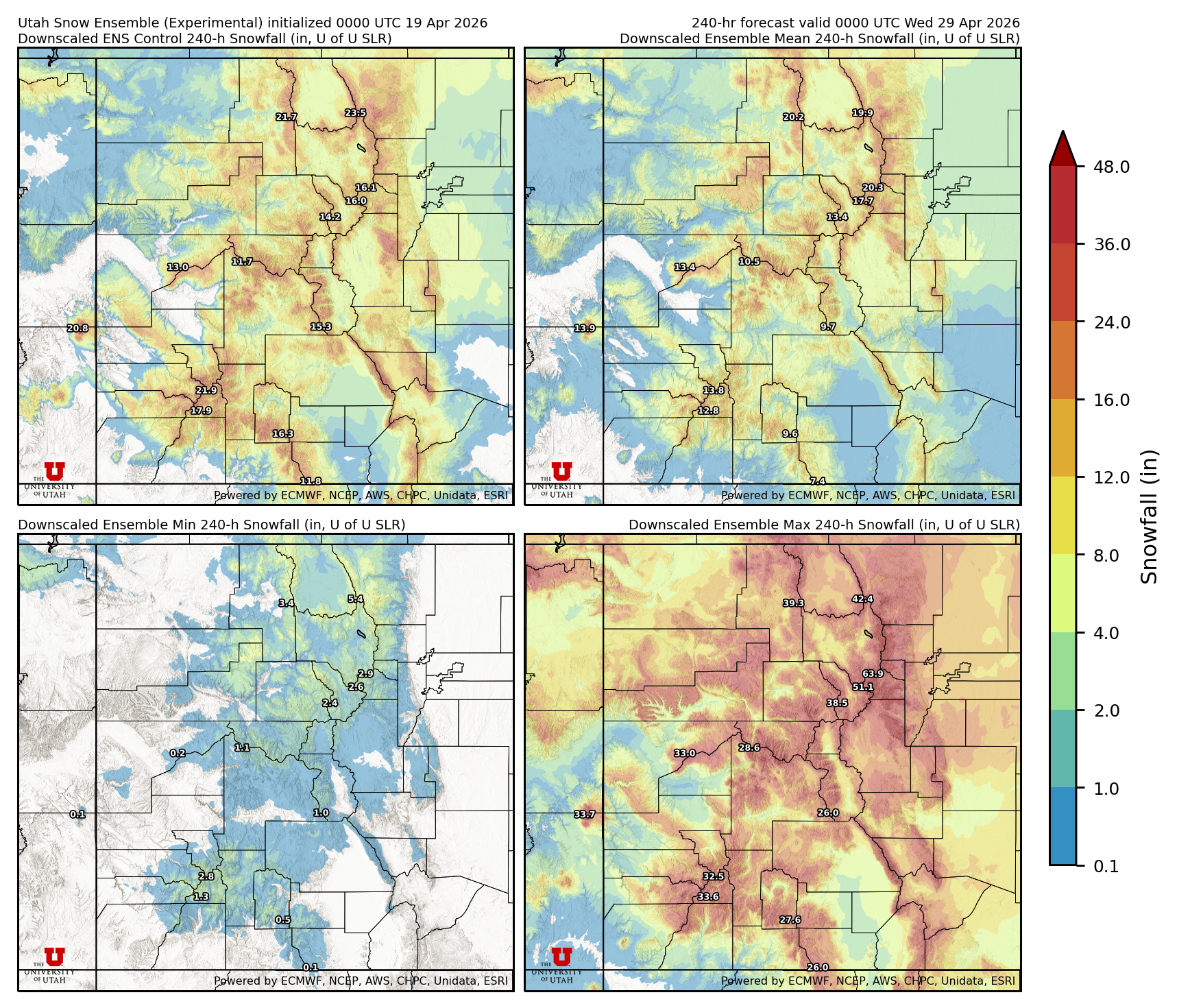 Latest NAEFS total precipitation forecast