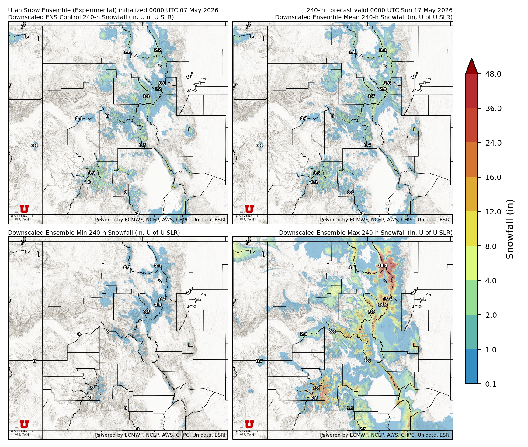 Latest NAEFS total precipitation forecast