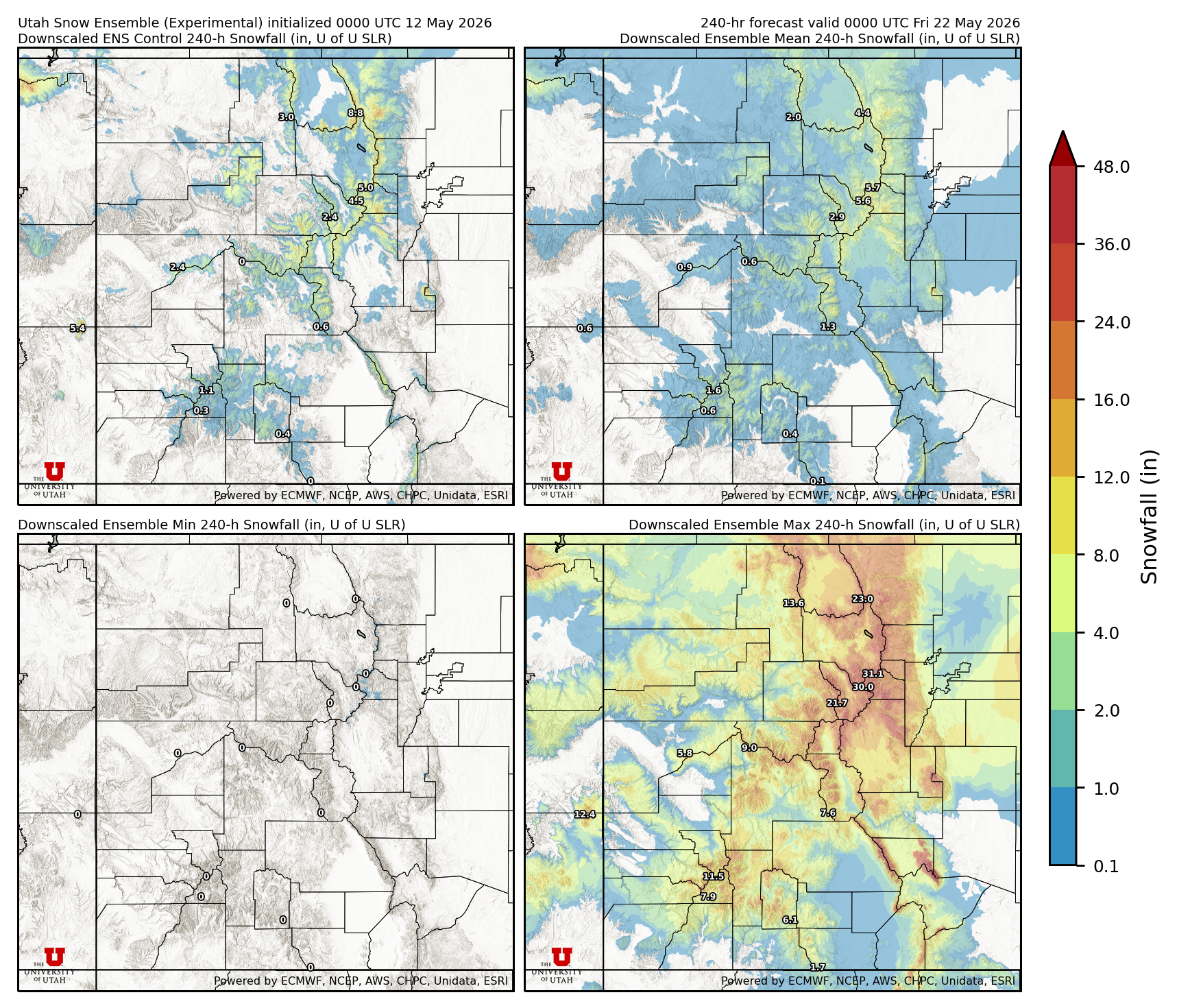 Latest NAEFS total precipitation forecast