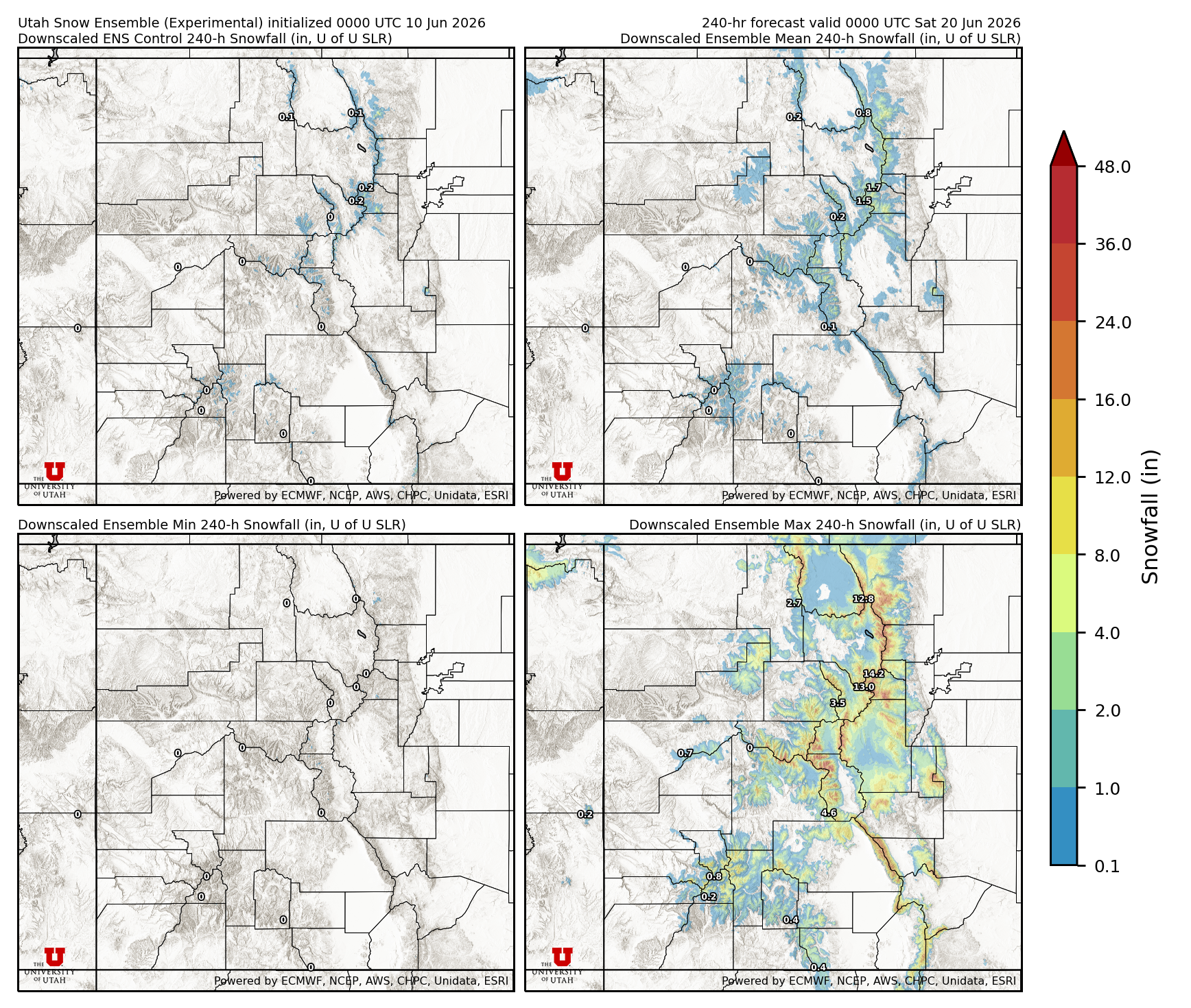 Latest NAEFS total precipitation forecast
