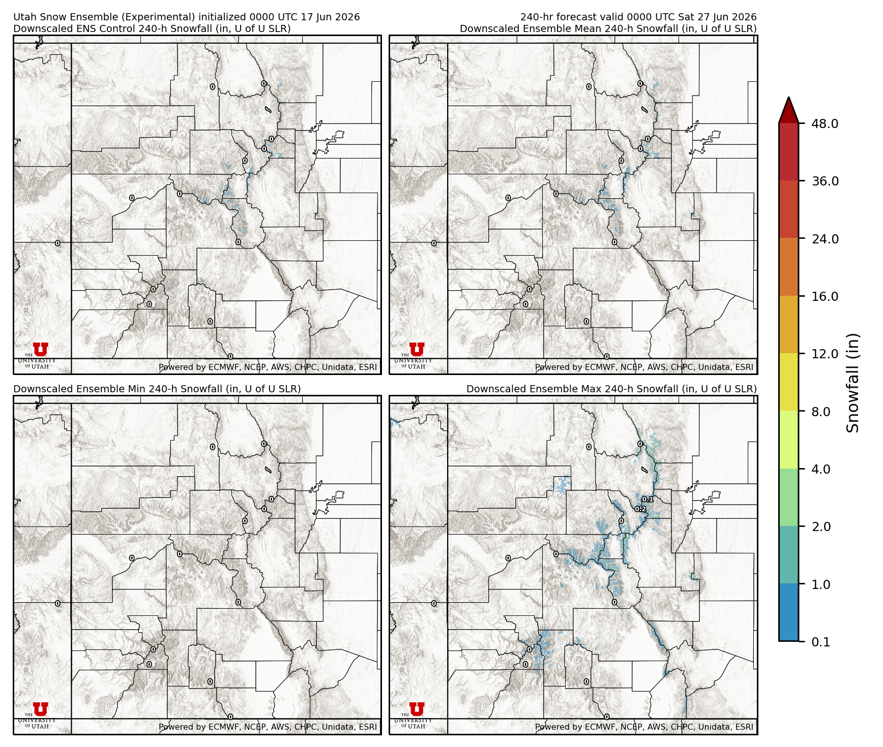 Latest NAEFS total precipitation forecast