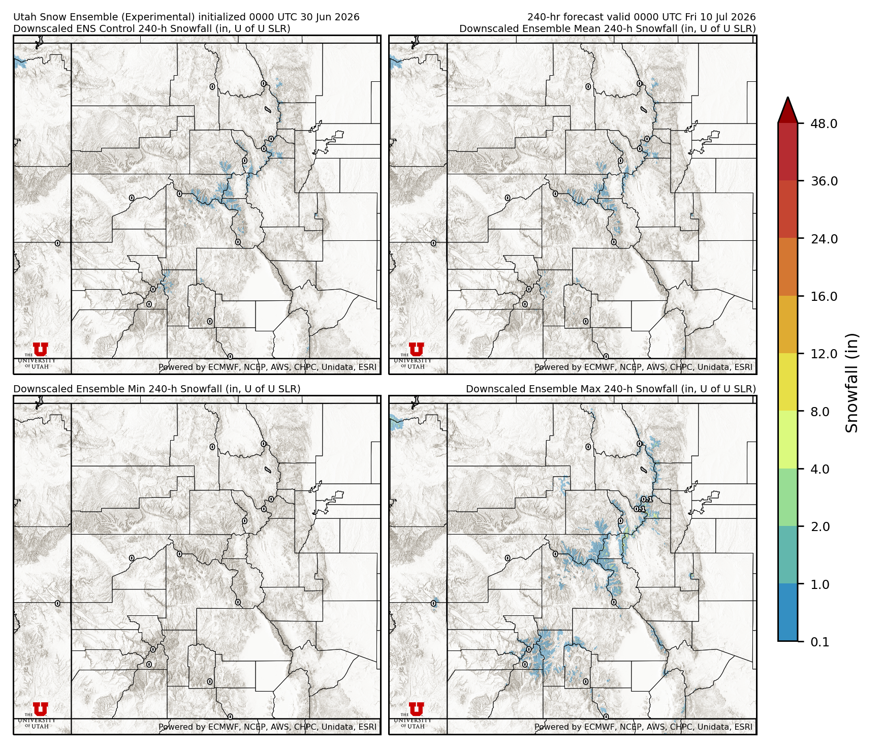 Latest NAEFS total precipitation forecast