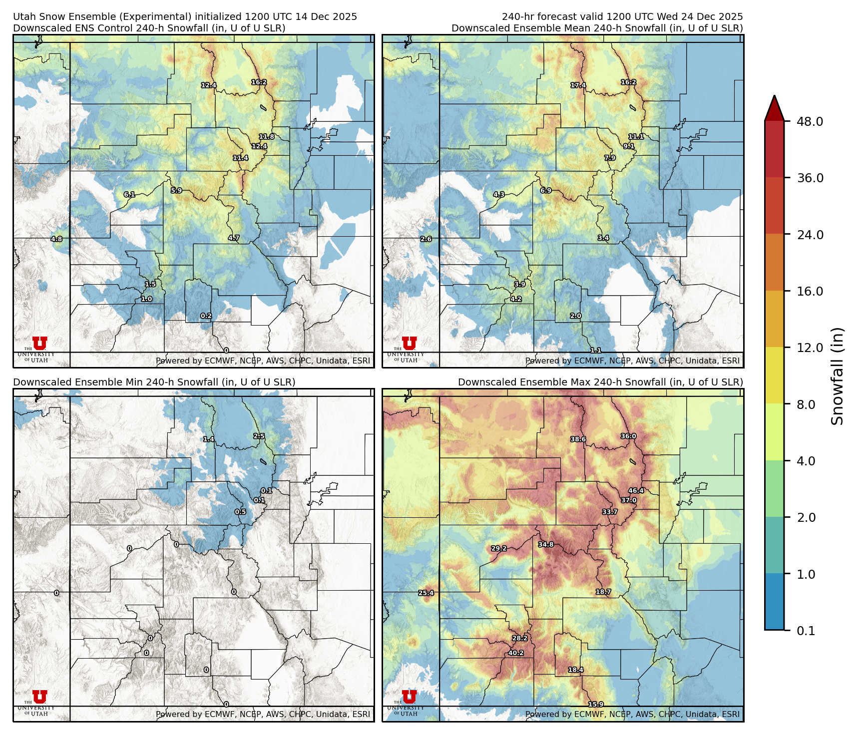 Click to enlarge the NAEFS precipitation Latest NAEFS total precipitation forecast