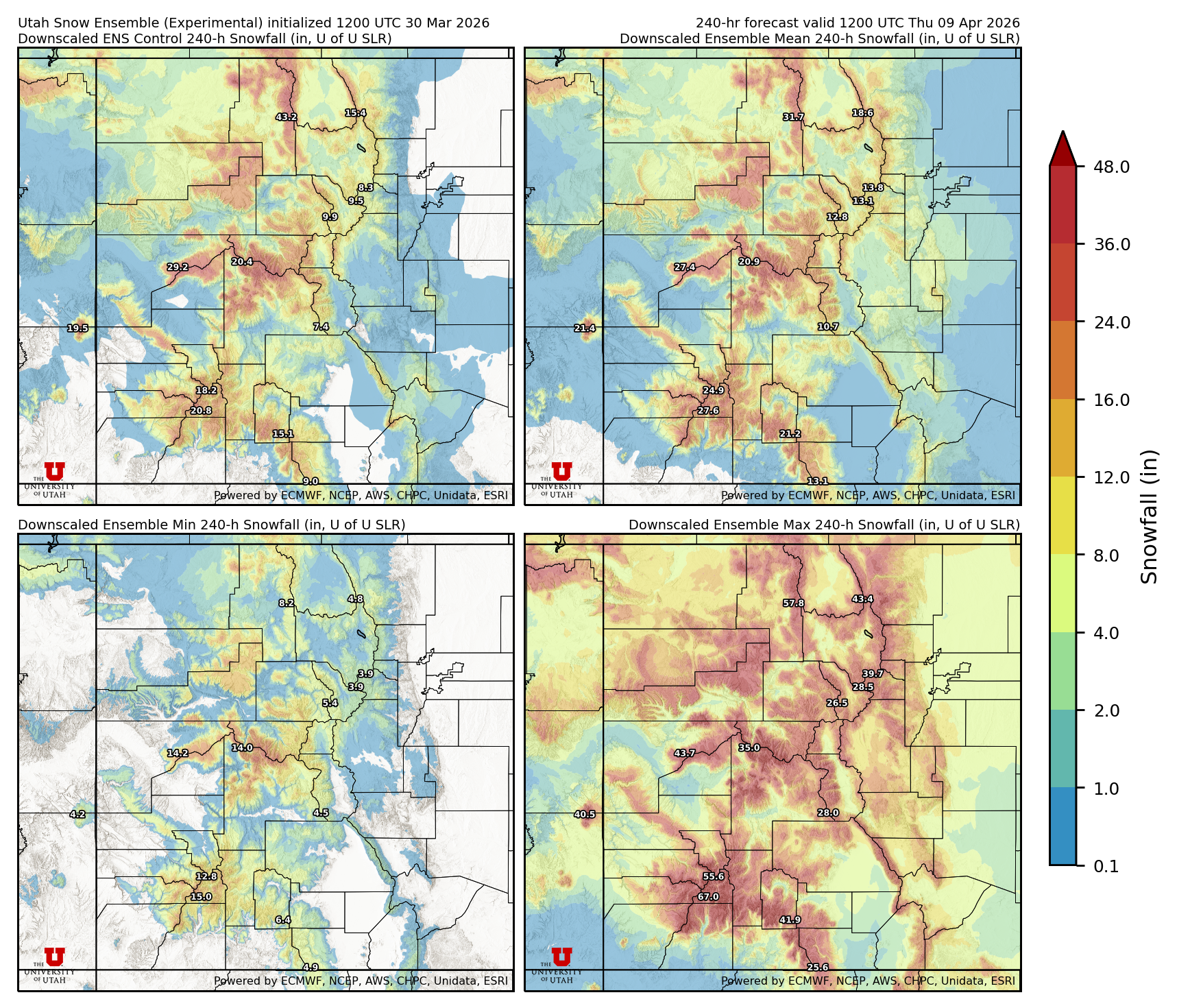 Click to enlarge the NAEFS precipitation Latest NAEFS total precipitation forecast