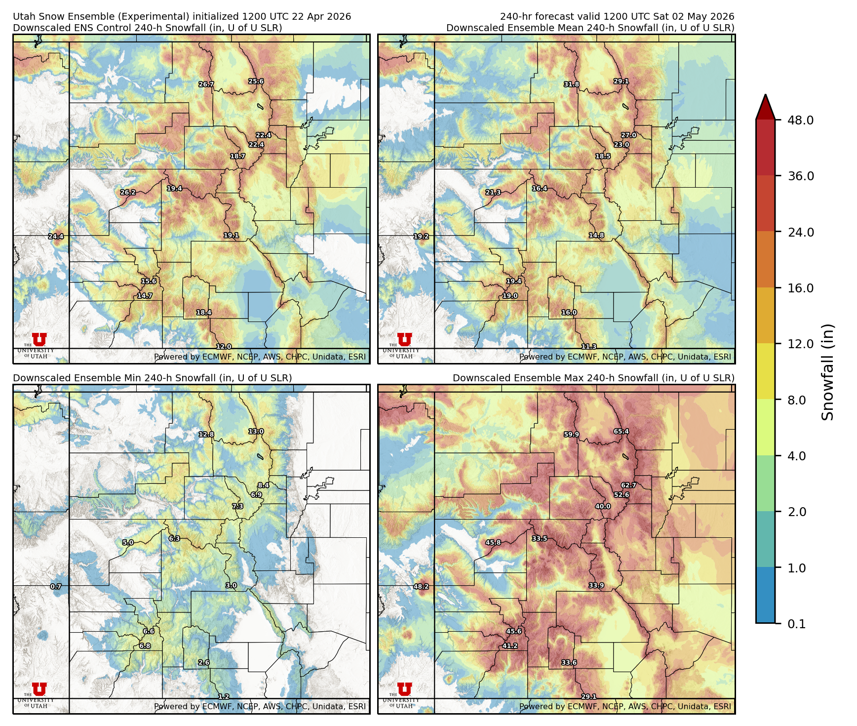 Latest NAEFS total precipitation forecast