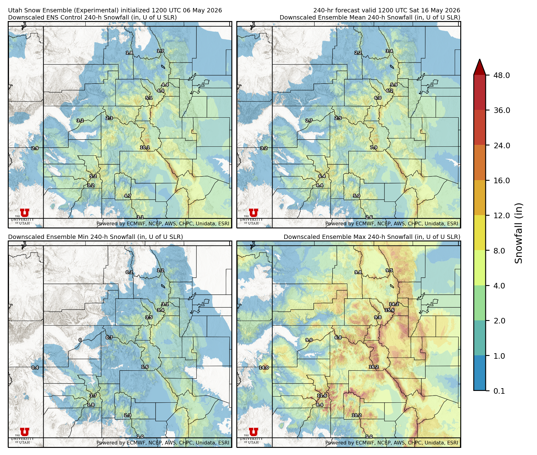Latest NAEFS total precipitation forecast
