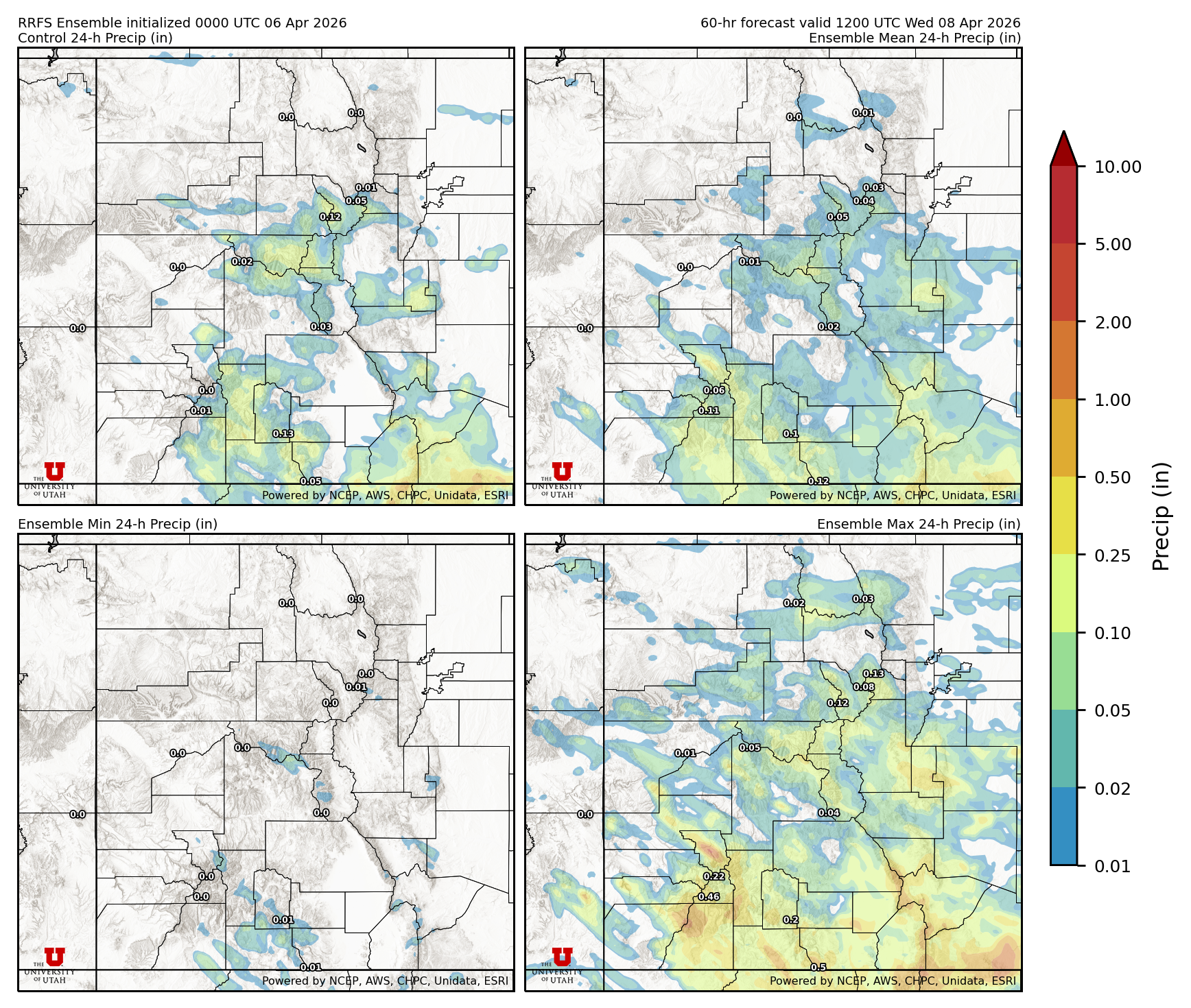 Latest RRFS total precipitation forecast