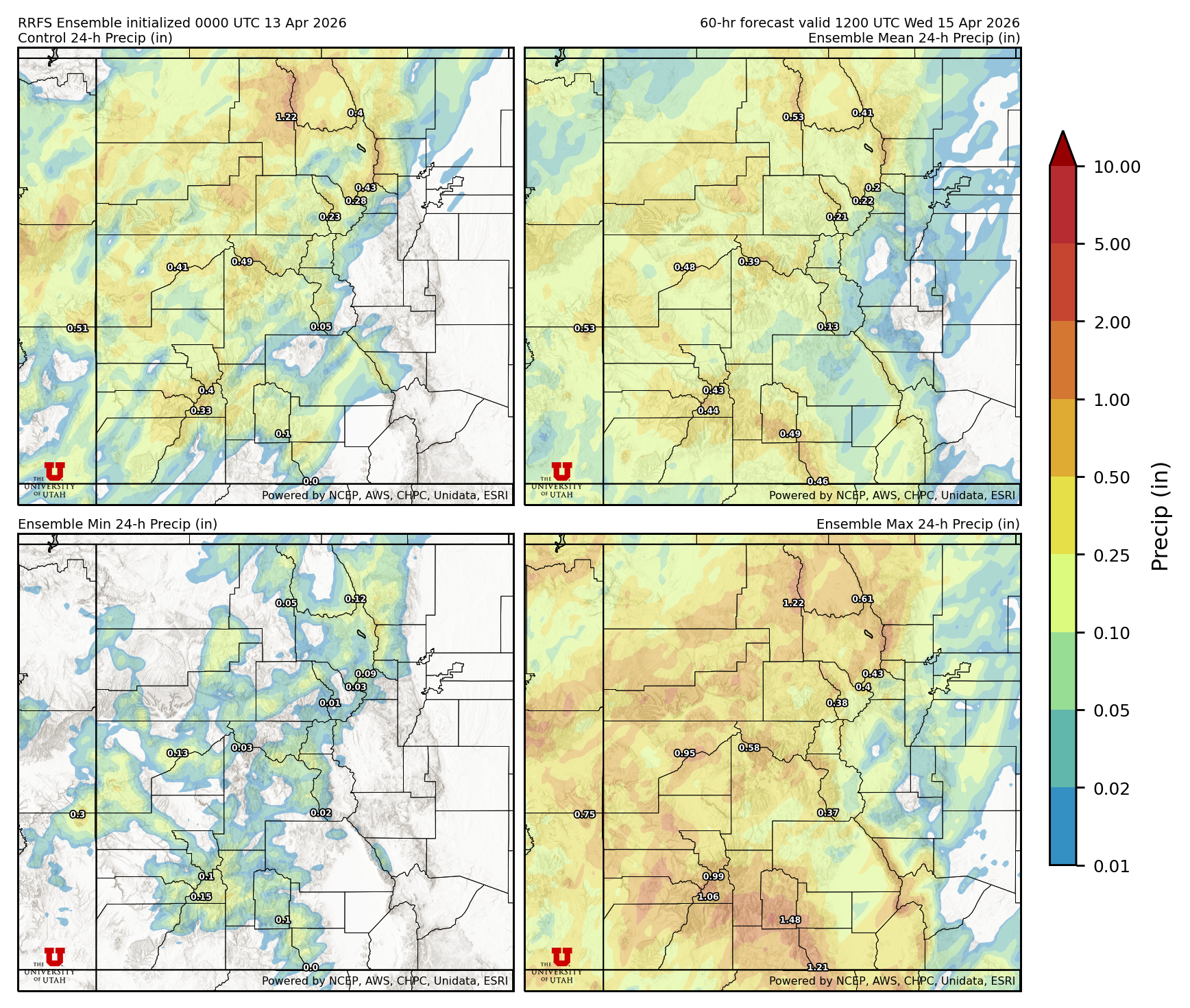 Click to enlarge the SFEF precipitation Latest RRFS total precipitation forecast