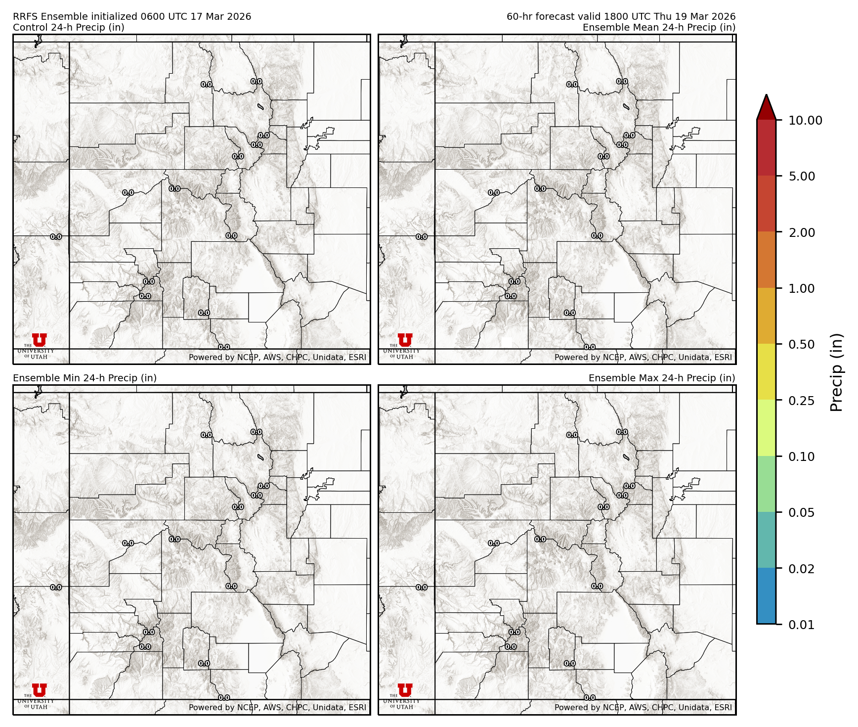 Latest RRFS total precipitation forecast