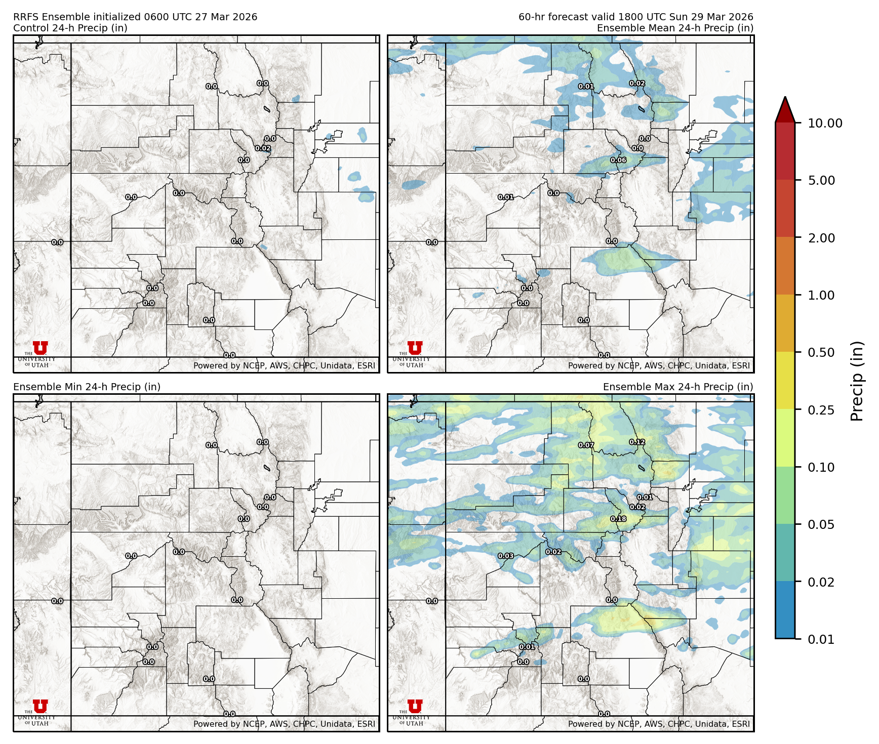 Latest RRFS total precipitation forecast