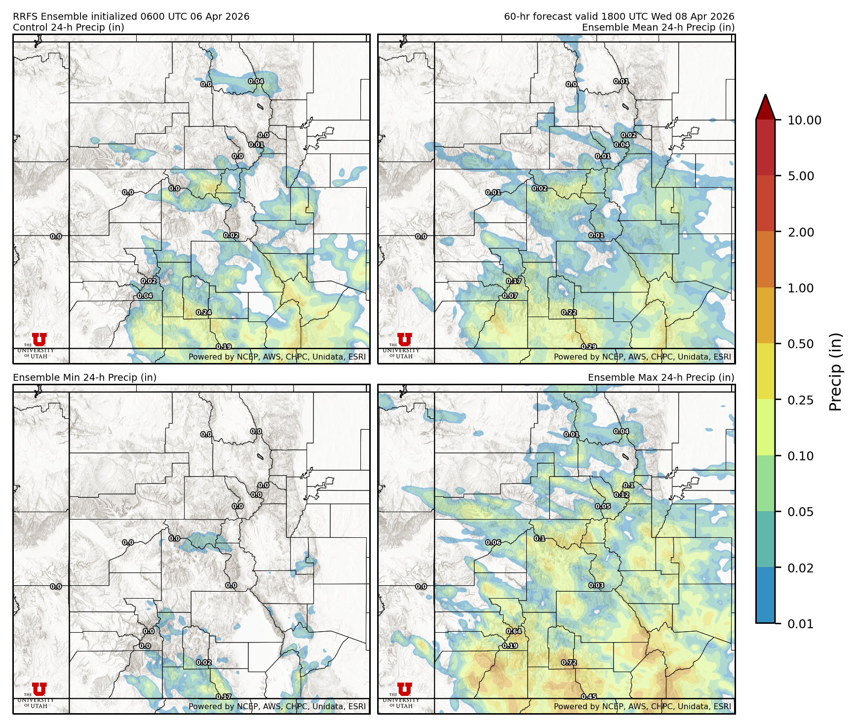 Latest RRFS total precipitation forecast