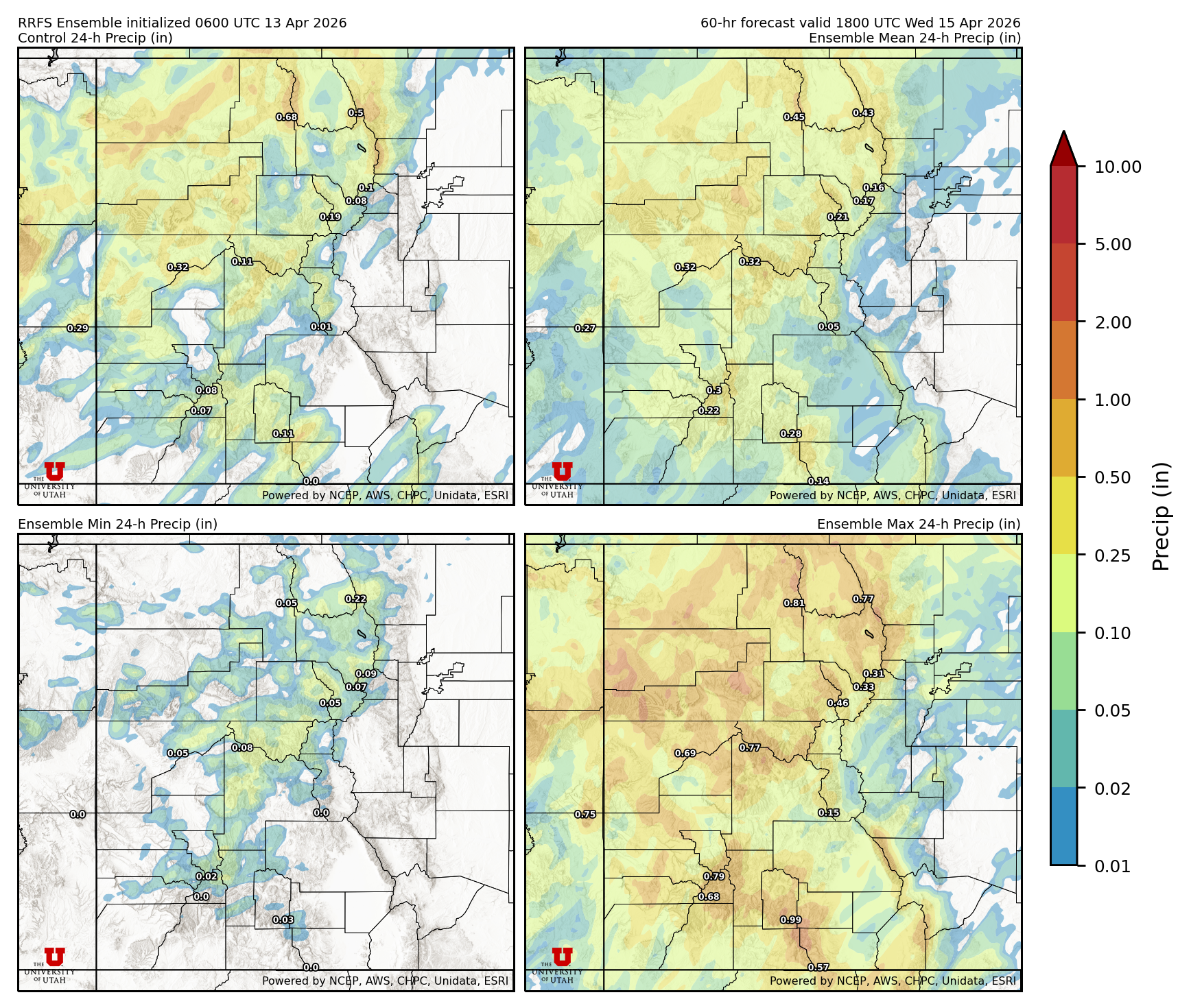 Click to enlarge the SFEF precipitation Latest RRFS total precipitation forecast