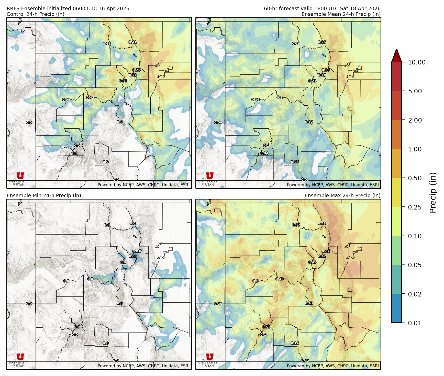 Latest RRFS total precipitation forecast