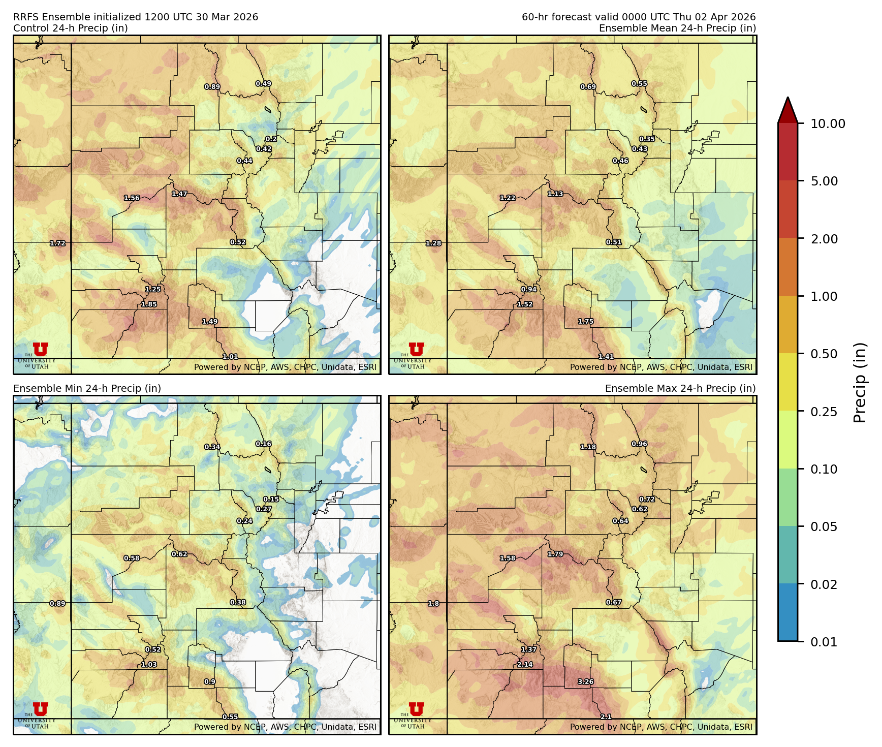 Click to enlarge the SFEF precipitation Latest RRFS total precipitation forecast