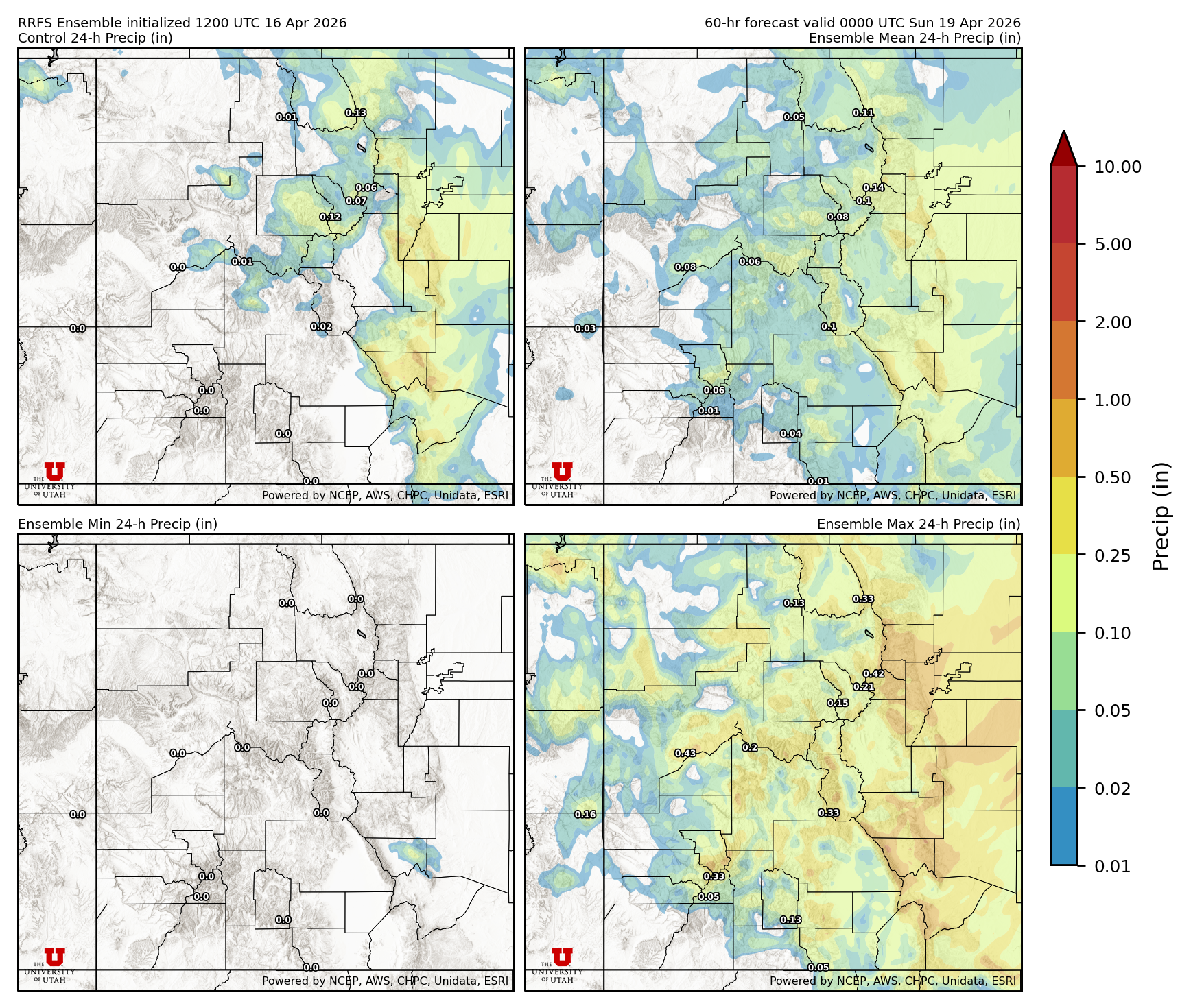 Latest RRFS total precipitation forecast
