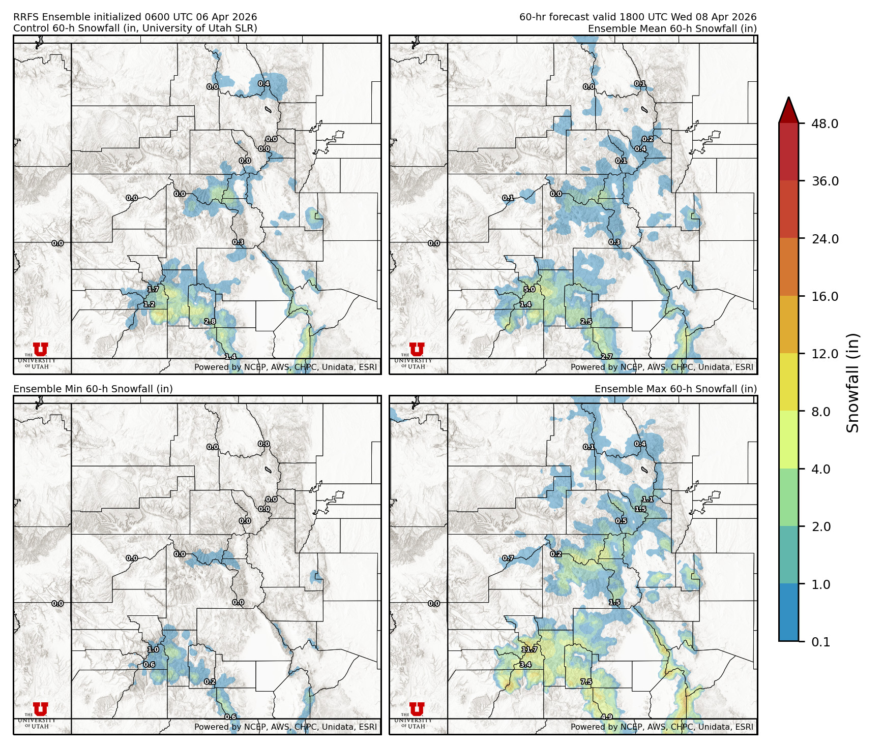 Latest RRFS snow forecast